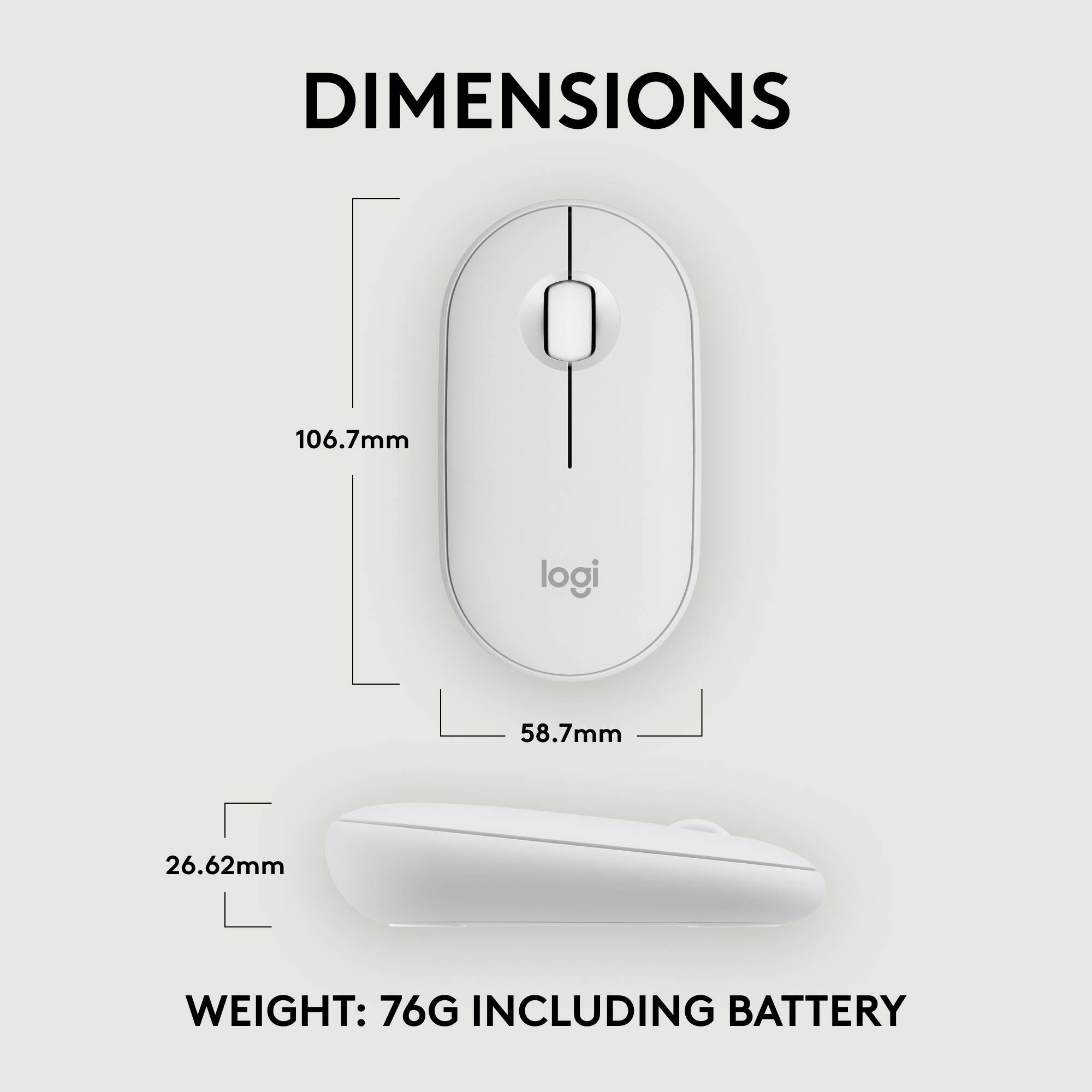 M350s Pebble Mouse 2 White — view 8