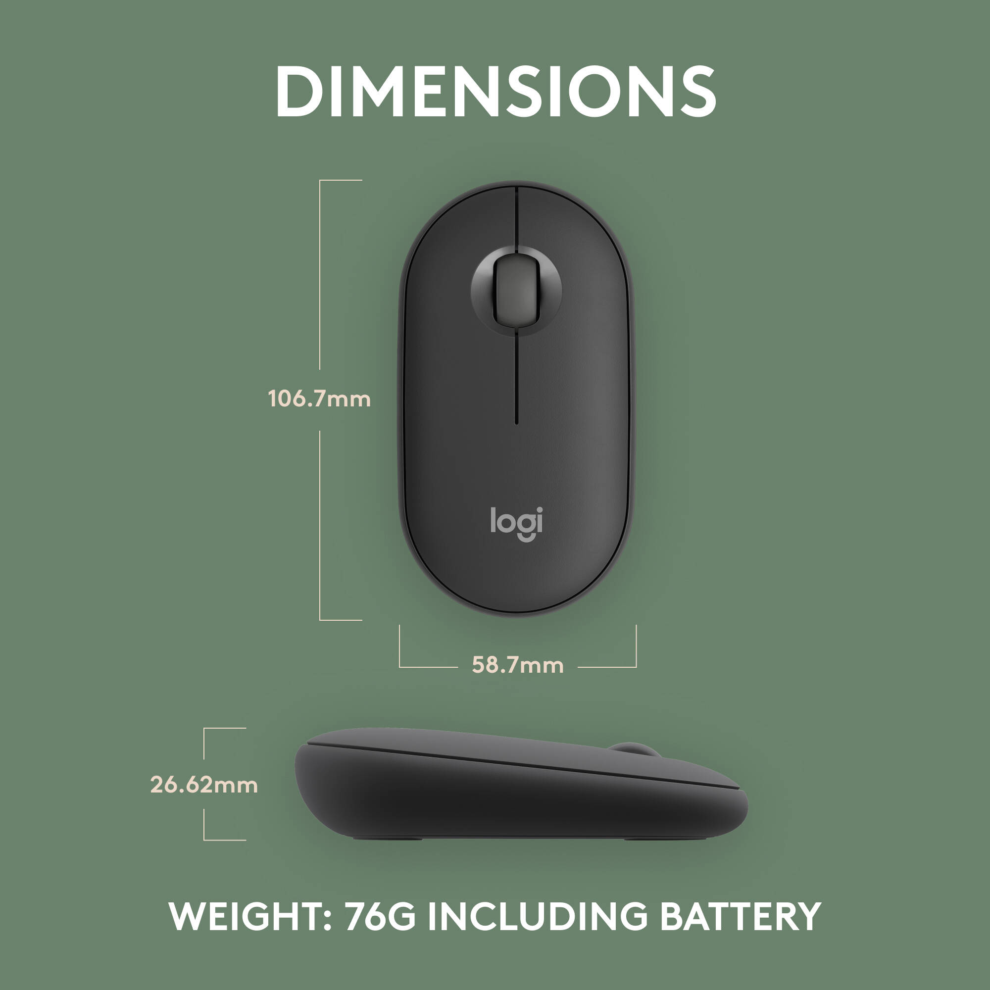 Pebble Mouse 2 M350s - Tonal Graphite. Minimum order quantity 4. — view 8