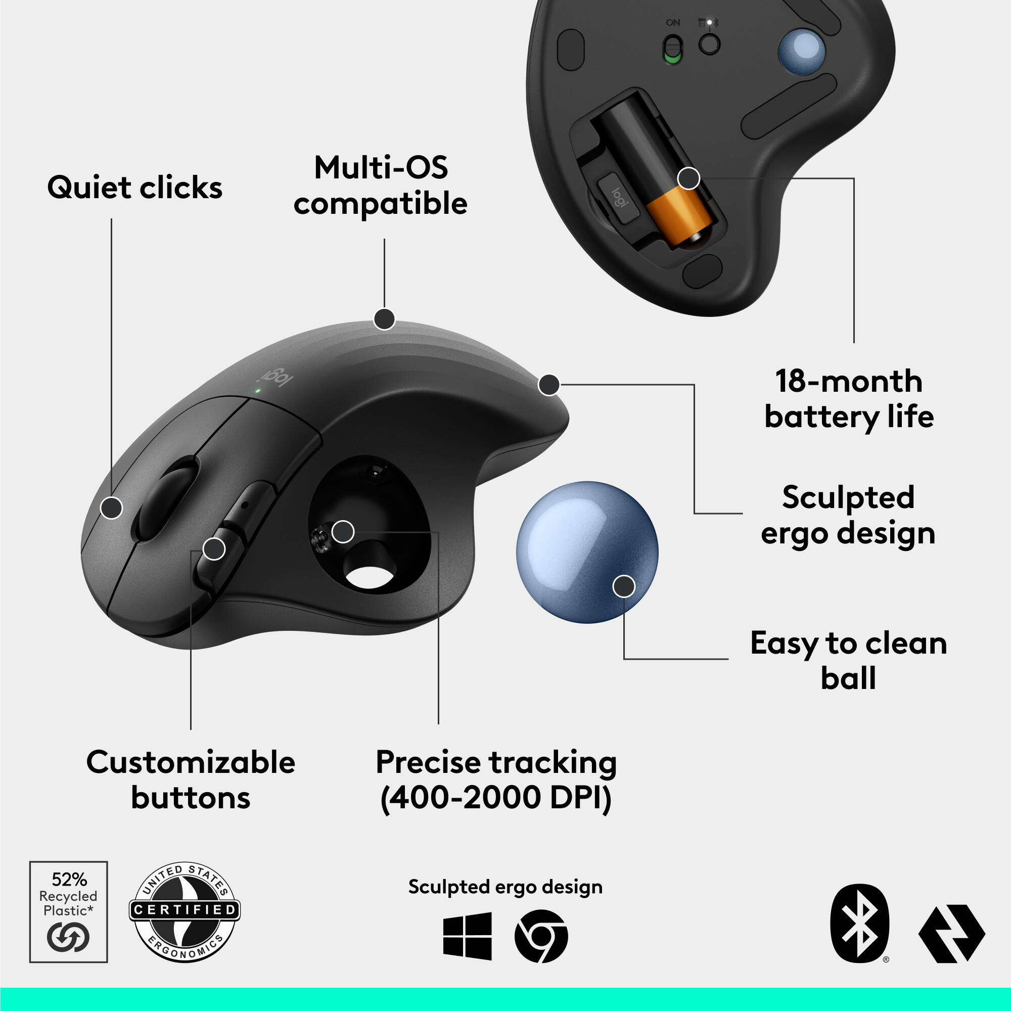 ERGO M575S Heka BLE Pro Mouse.  Minimum order quantity 4. — view 6