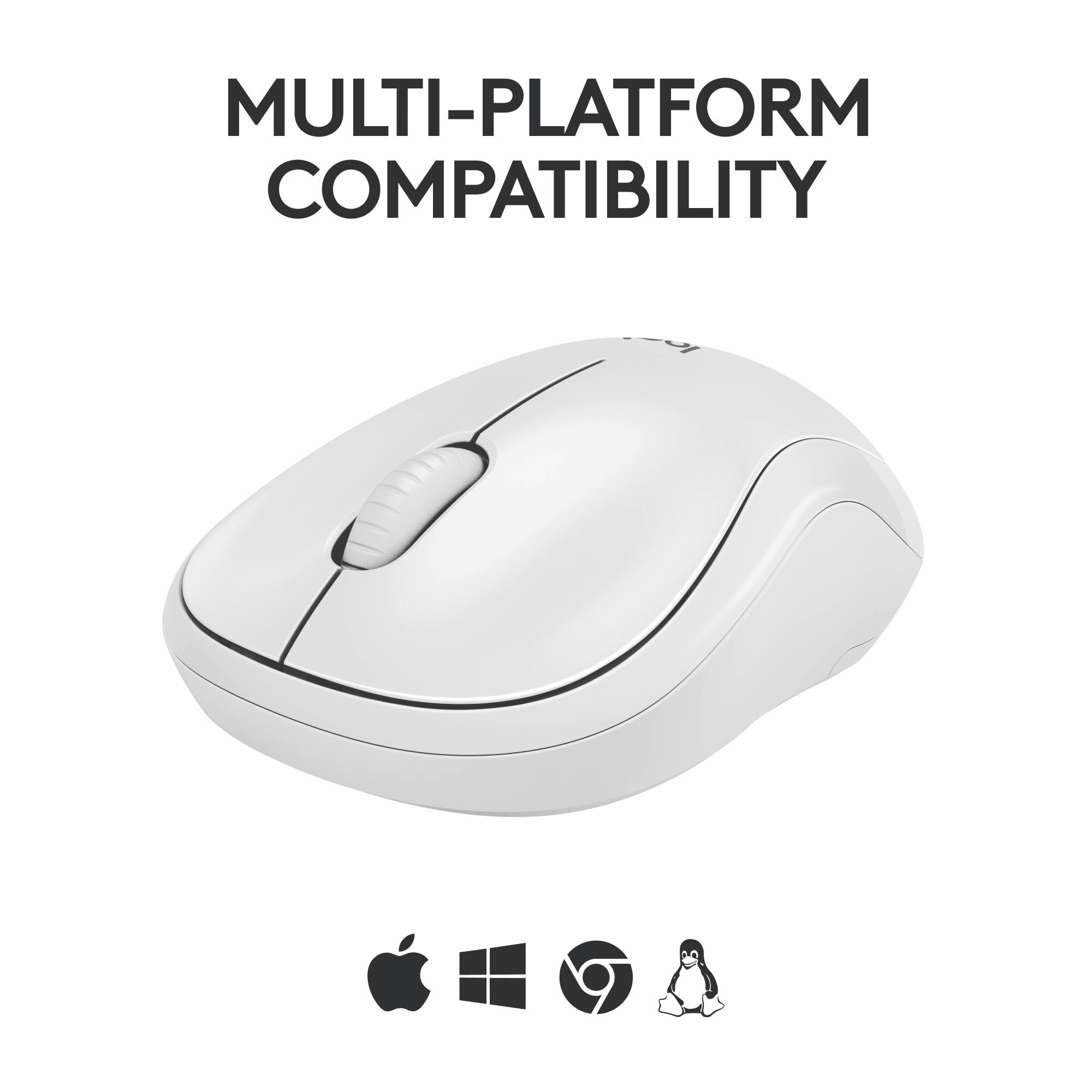 Logitech M240 Silent Bluetooth Mouse in Off-white, ambidextrous low-noise design — view 6