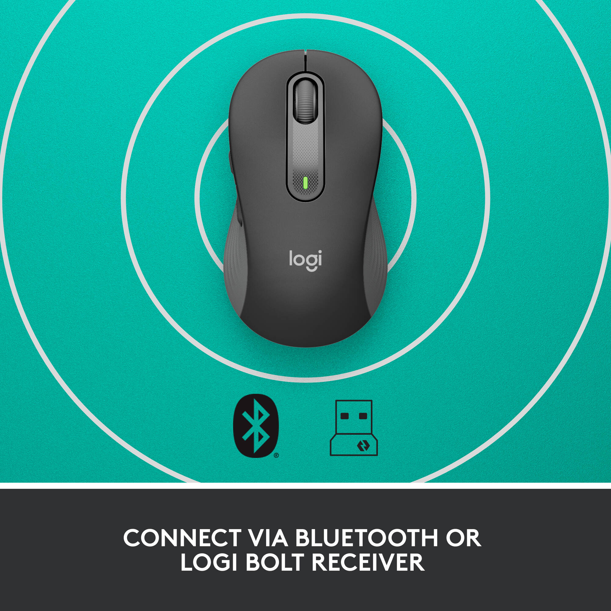 The comfort designed Signature M650 for Business Wireless Mouse increases productivity by 50% and work speed 30% vs a laptop touchpad. GRAPHITE — view 3