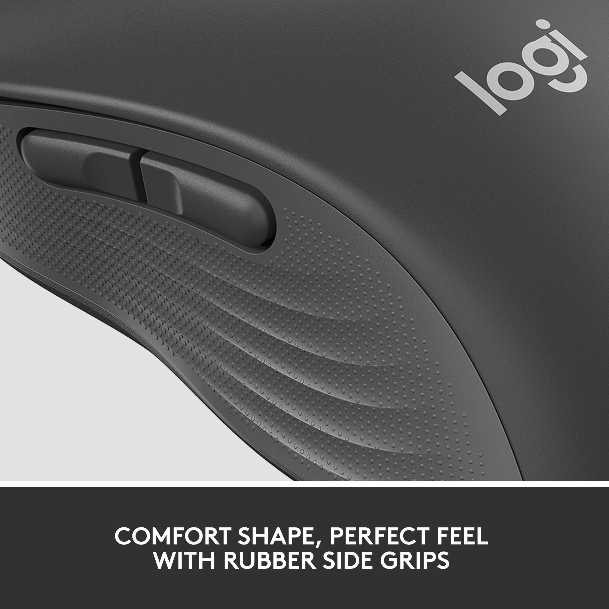 Logitech Signature M650 L for Business wireless mouse in graphite, large size for comfortable everyday office use — view 8