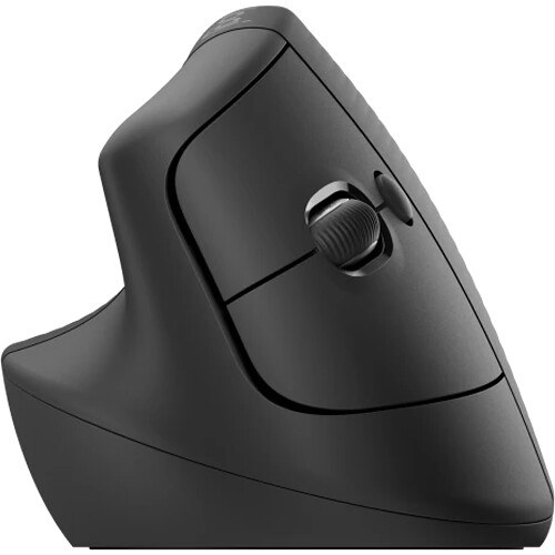 Logitech Lift left-handed vertical ergonomic wireless mouse in graphite — view 2