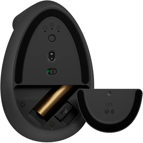 Logitech Lift left-handed vertical ergonomic wireless mouse in graphite — view 5