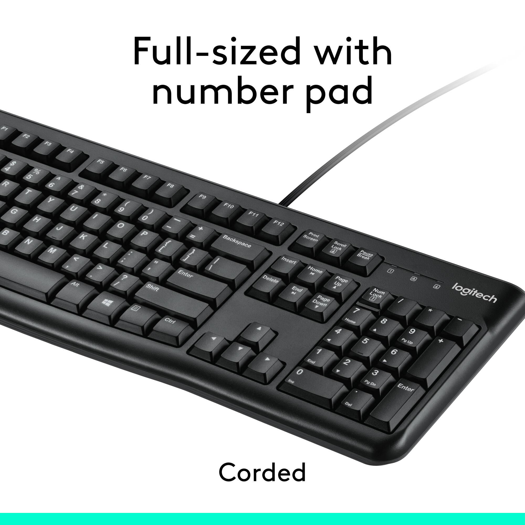 Logitech Desktop MK120 wired keyboard and optical mouse set with USB connection — view 4