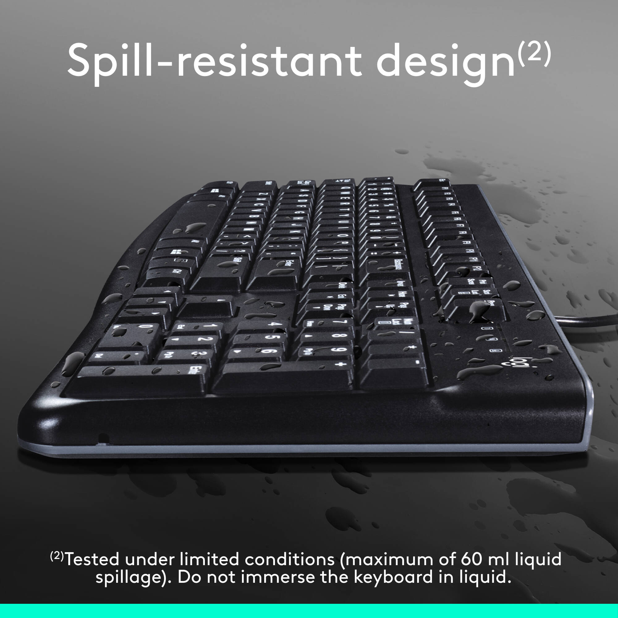 Logitech Desktop MK120 wired keyboard and optical mouse set with USB connection — view 6