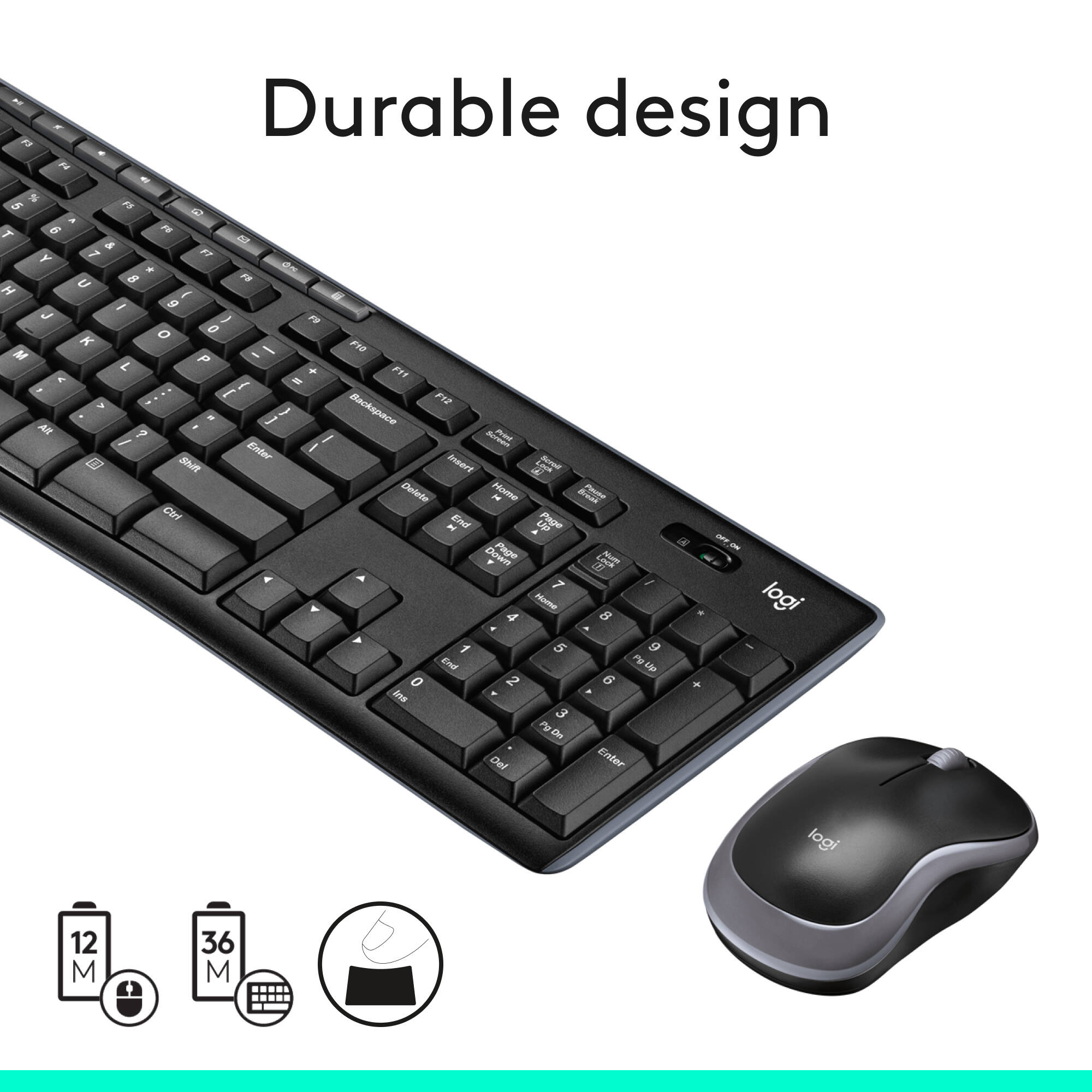 Logitech MK270 Wireless Combo keyboard and mouse with tiny USB receiver — view 6