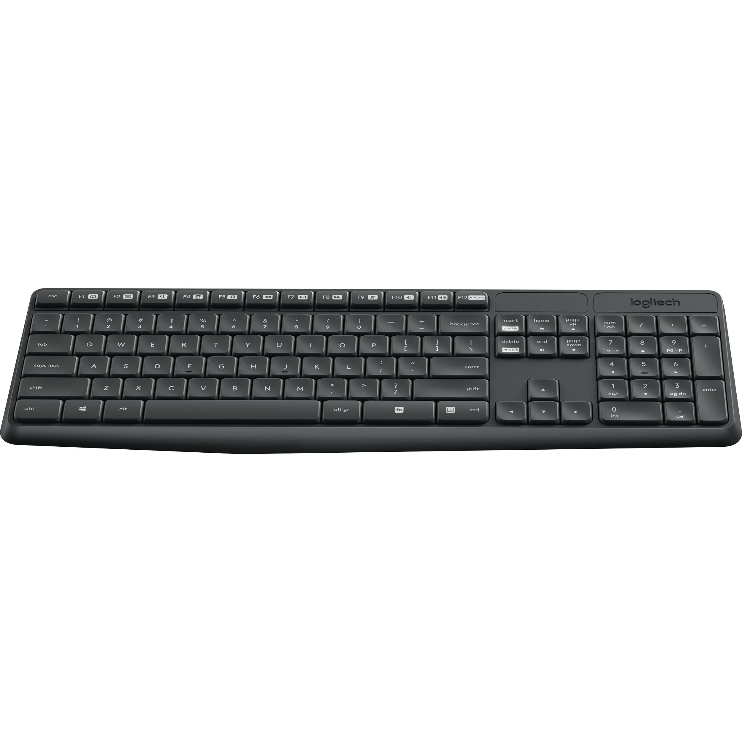 Logitech MK235 wireless keyboard and mouse combo in black with full-size QWERTY layout — view 5
