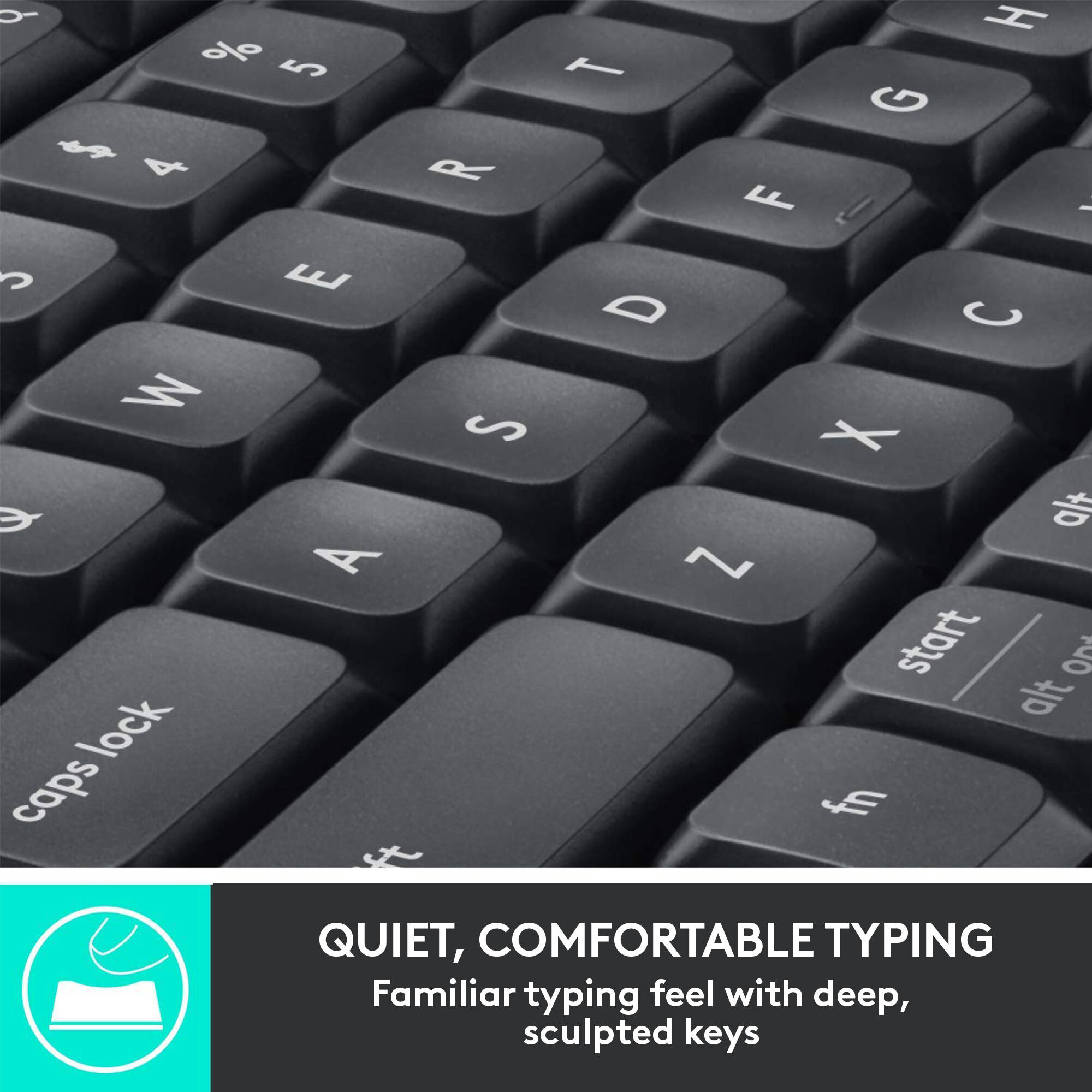 Logitech MK850 Performance wireless keyboard and mouse combo with full-size keyboard and contoured mouse — view 4