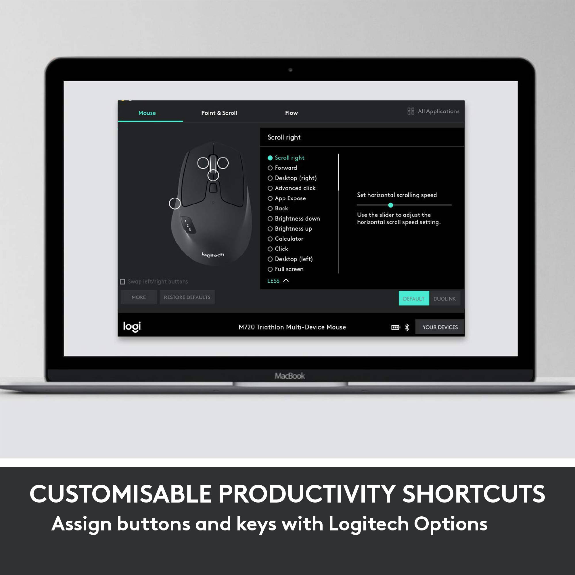 Logitech MK850 Performance wireless keyboard and mouse combo with full-size keyboard and contoured mouse — view 5