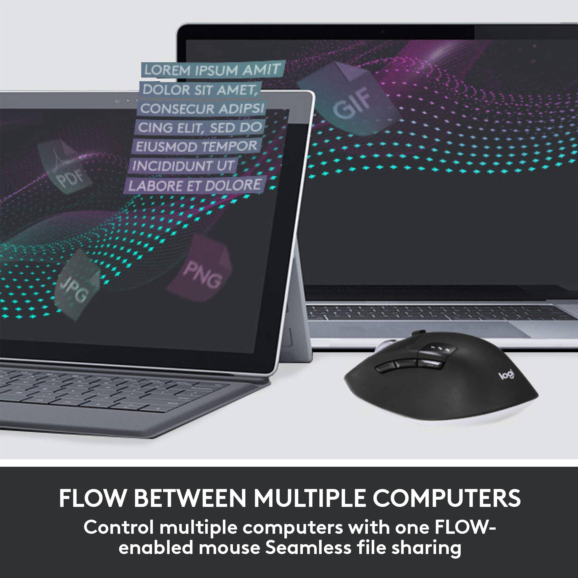 Logitech MK850 Performance wireless keyboard and mouse combo with full-size keyboard and contoured mouse — view 6
