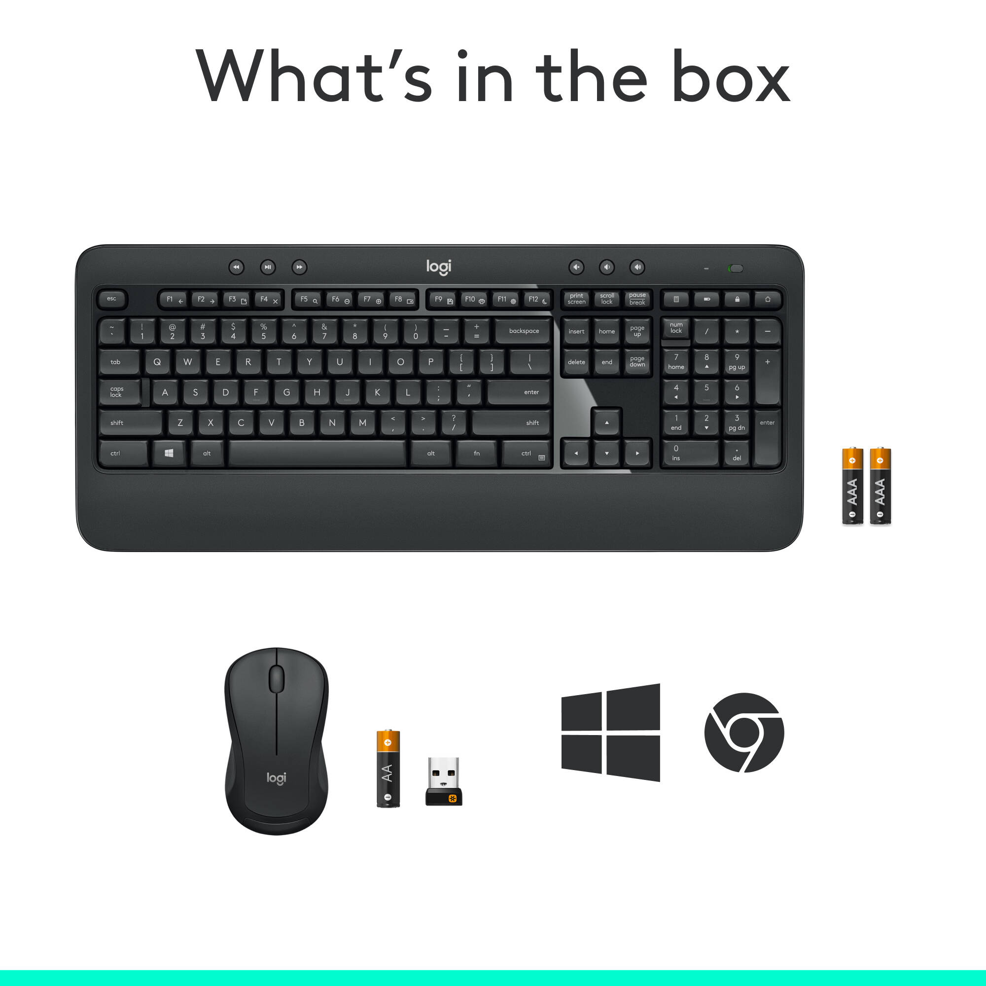 Logitech Wireless Combo MK540 full-size wireless keyboard and mouse set — view 10