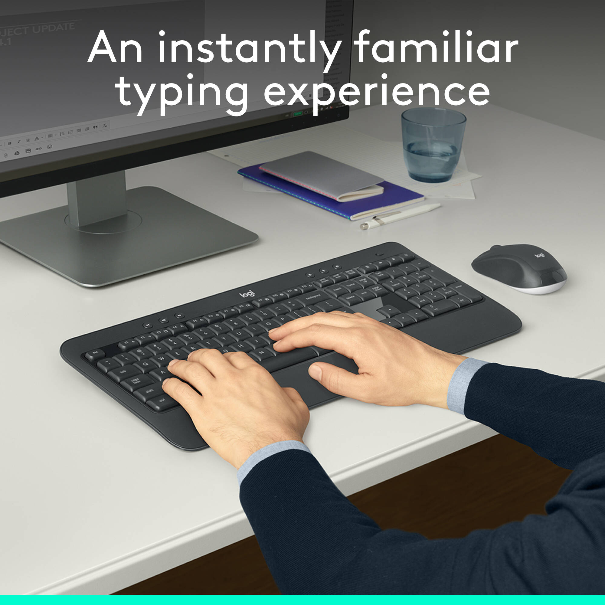 Logitech Wireless Combo MK540 full-size wireless keyboard and mouse set — view 2