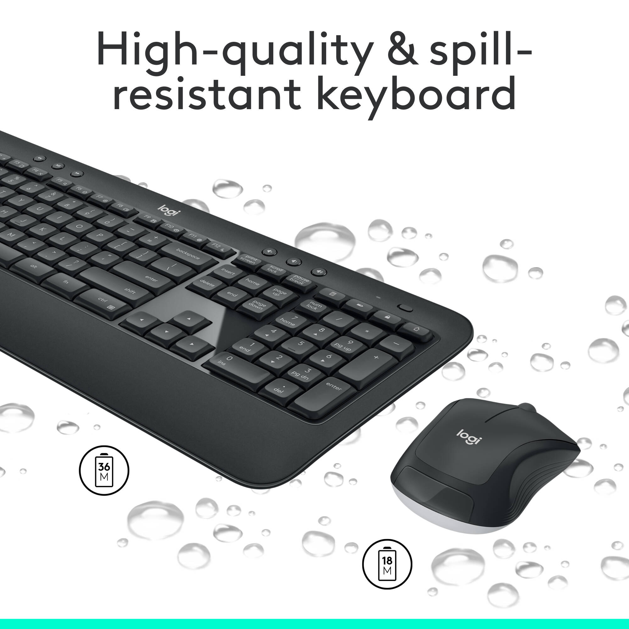 Logitech Wireless Combo MK540 full-size wireless keyboard and mouse set — view 4