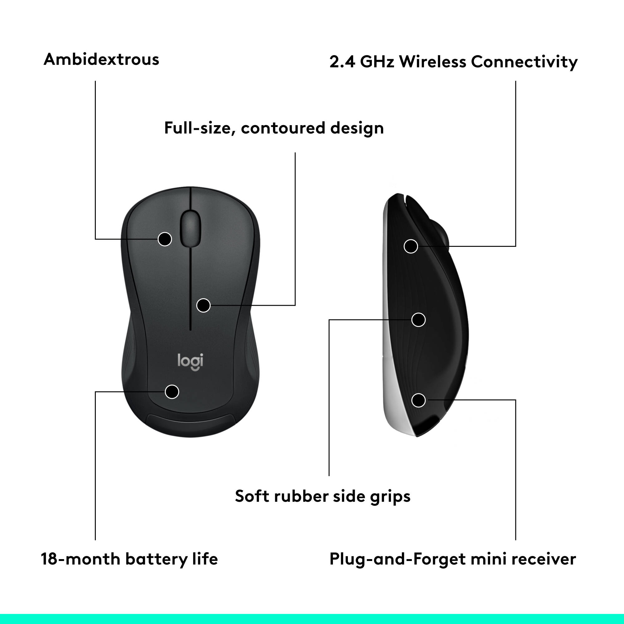 Logitech Wireless Combo MK540 full-size wireless keyboard and mouse set — view 8