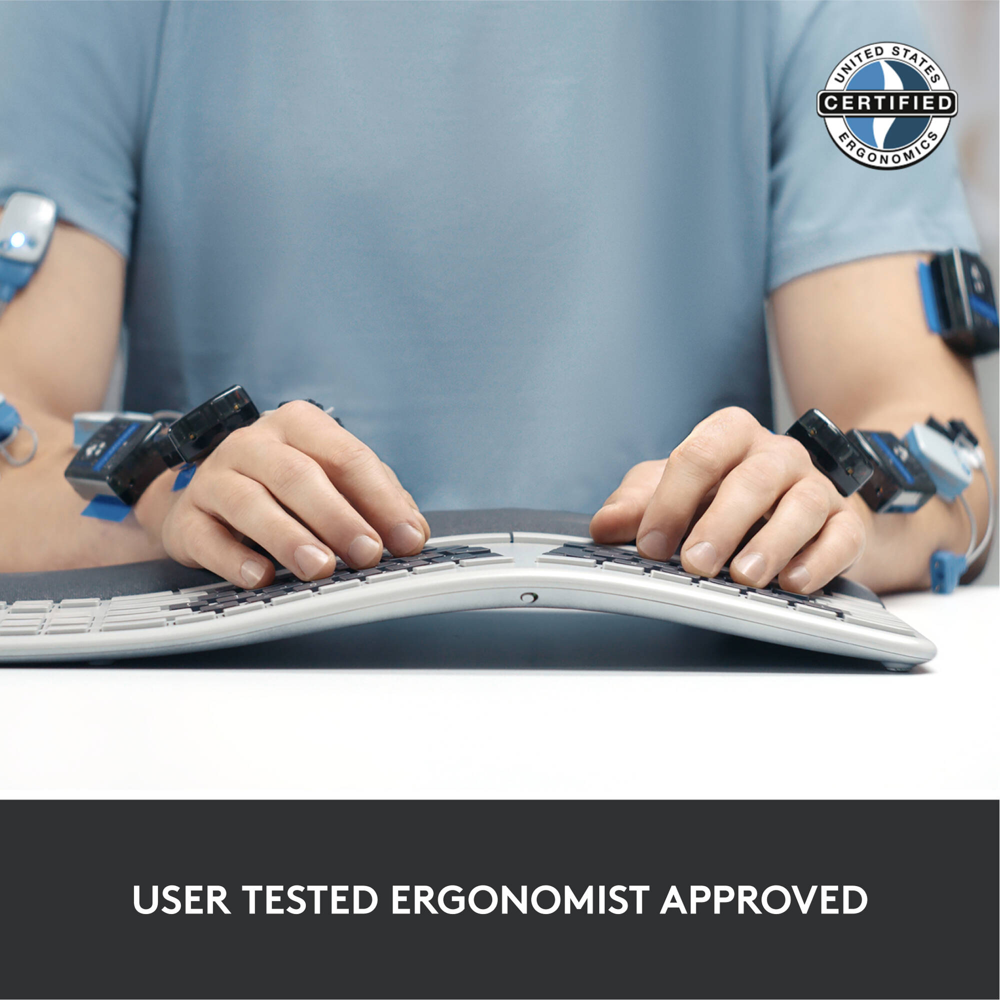 Logitech ERGO K860 ergonomic split keyboard with curved keyframe and cushioned palm rest — view 5