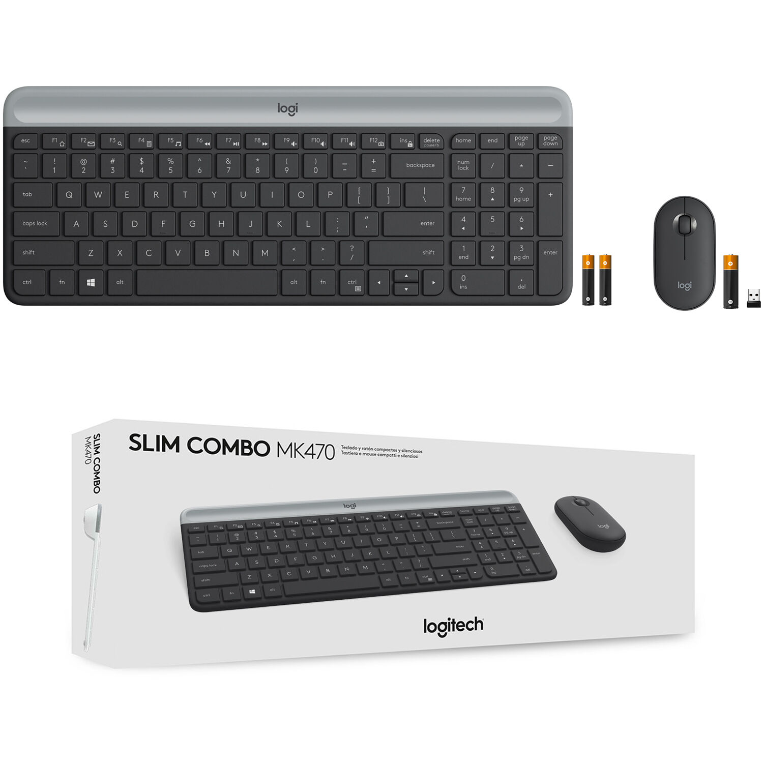 Logitech MK470 slim wireless keyboard and mouse combo with compact keyboard and ambidextrous mouse — view 10