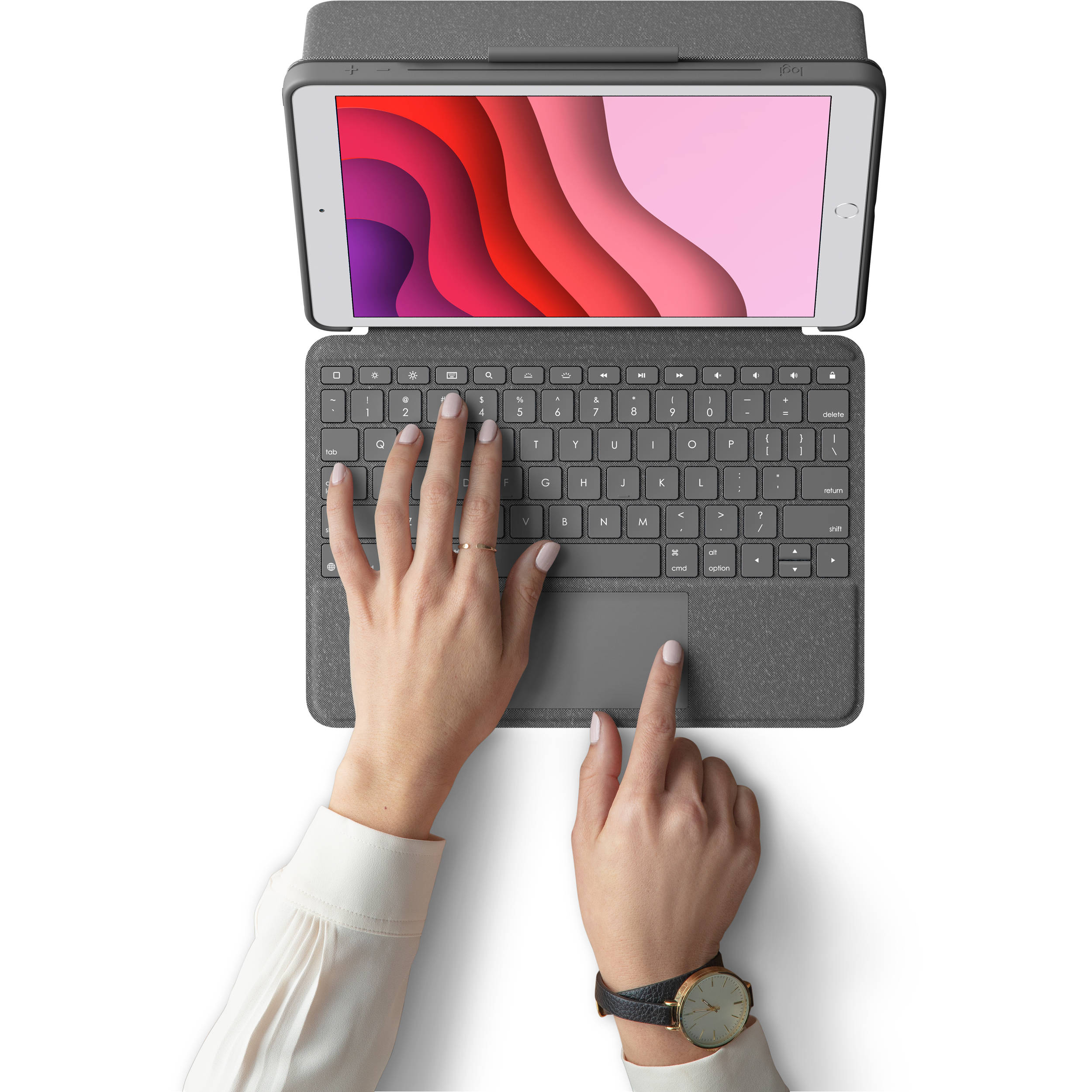 Logitech Combo Touch keyboard case for iPad 7th 8th 9th generation in graphite — view 7