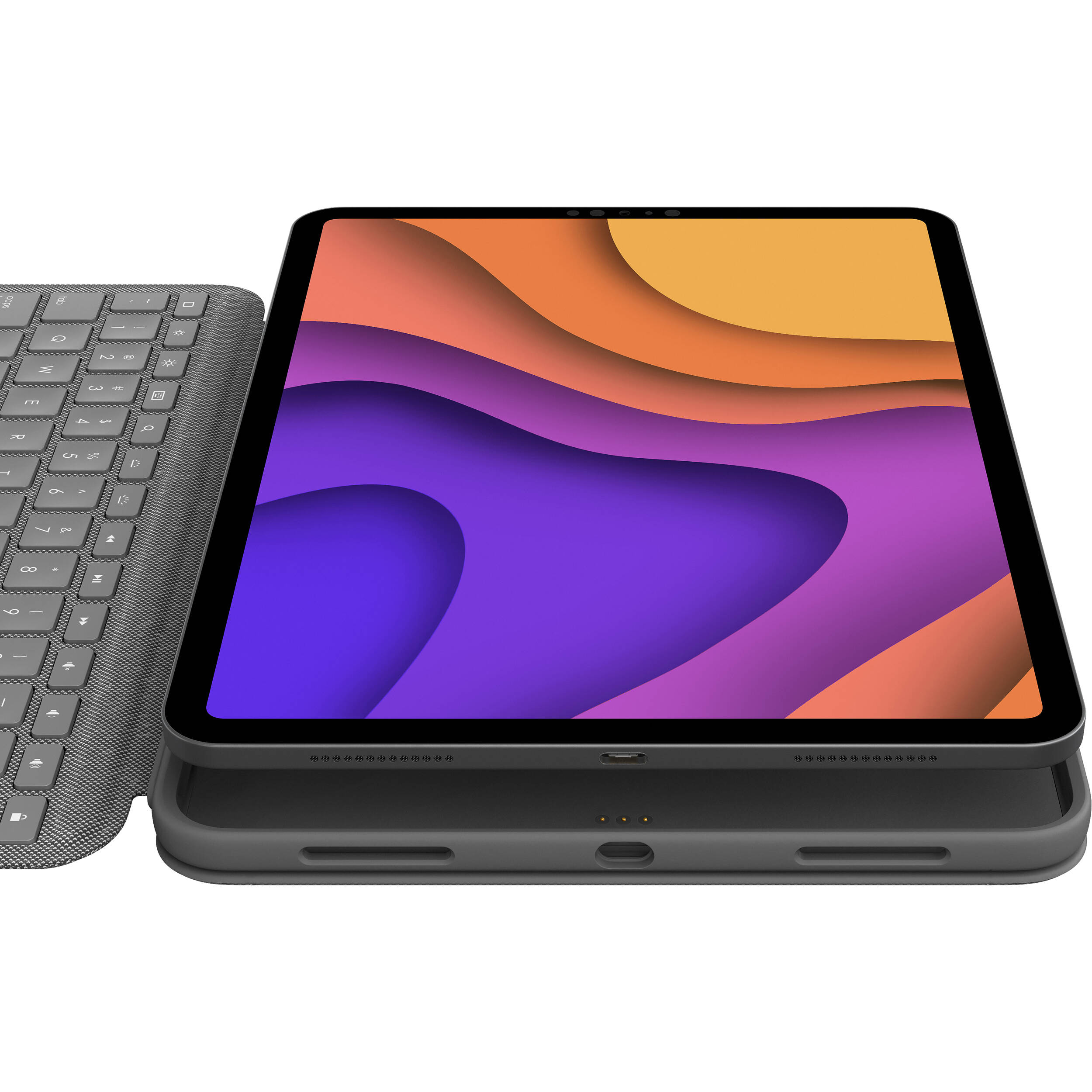 Logitech Folio Touch keyboard folio case for iPad Air 4th and 5th generation in Oxford Grey — view 2