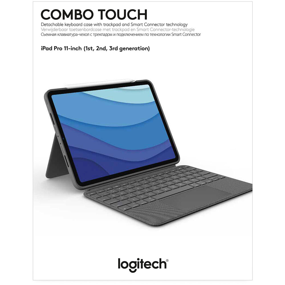 Logitech Combo Touch keyboard case for iPad Pro 11-inch 1st through 4th generation in Oxford Grey — view 11