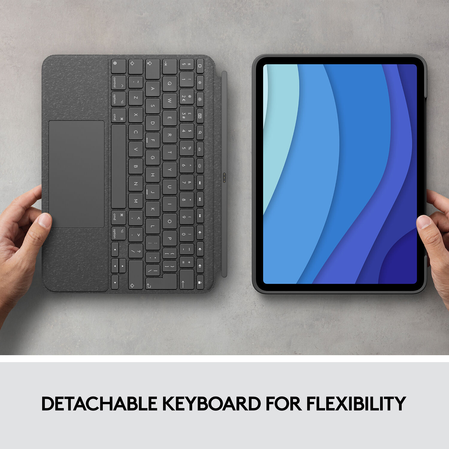 Logitech Combo Touch keyboard case for iPad Pro 11-inch 1st through 4th generation in Oxford Grey — view 7