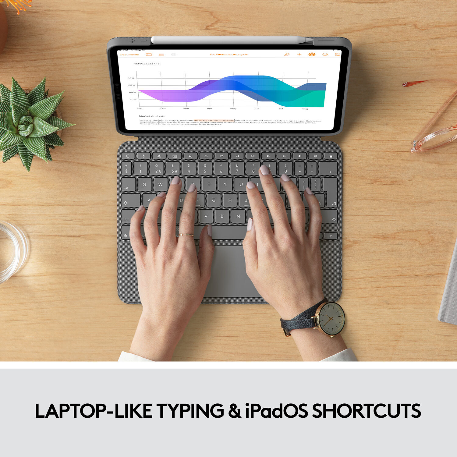 Logitech Combo Touch keyboard case for iPad Pro 11-inch 1st through 4th generation in Oxford Grey — view 9