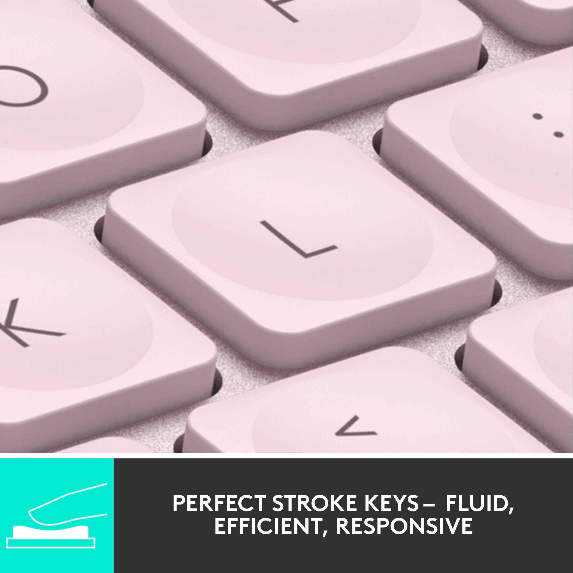 Logitech MX Keys Mini wireless compact keyboard in Rose — view 2