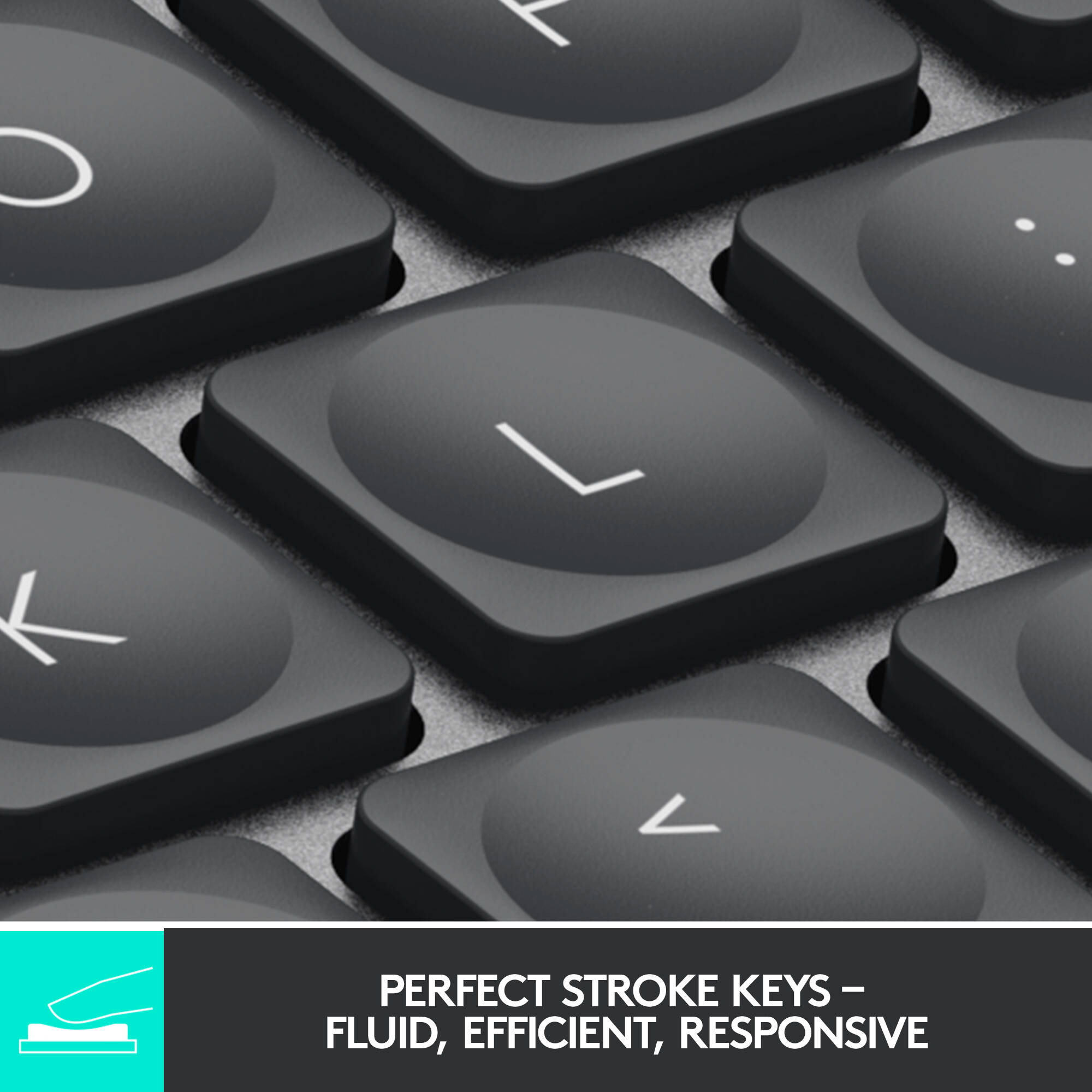 Logitech MX Keys Mini black compact wireless keyboard with backlit keys — view 2