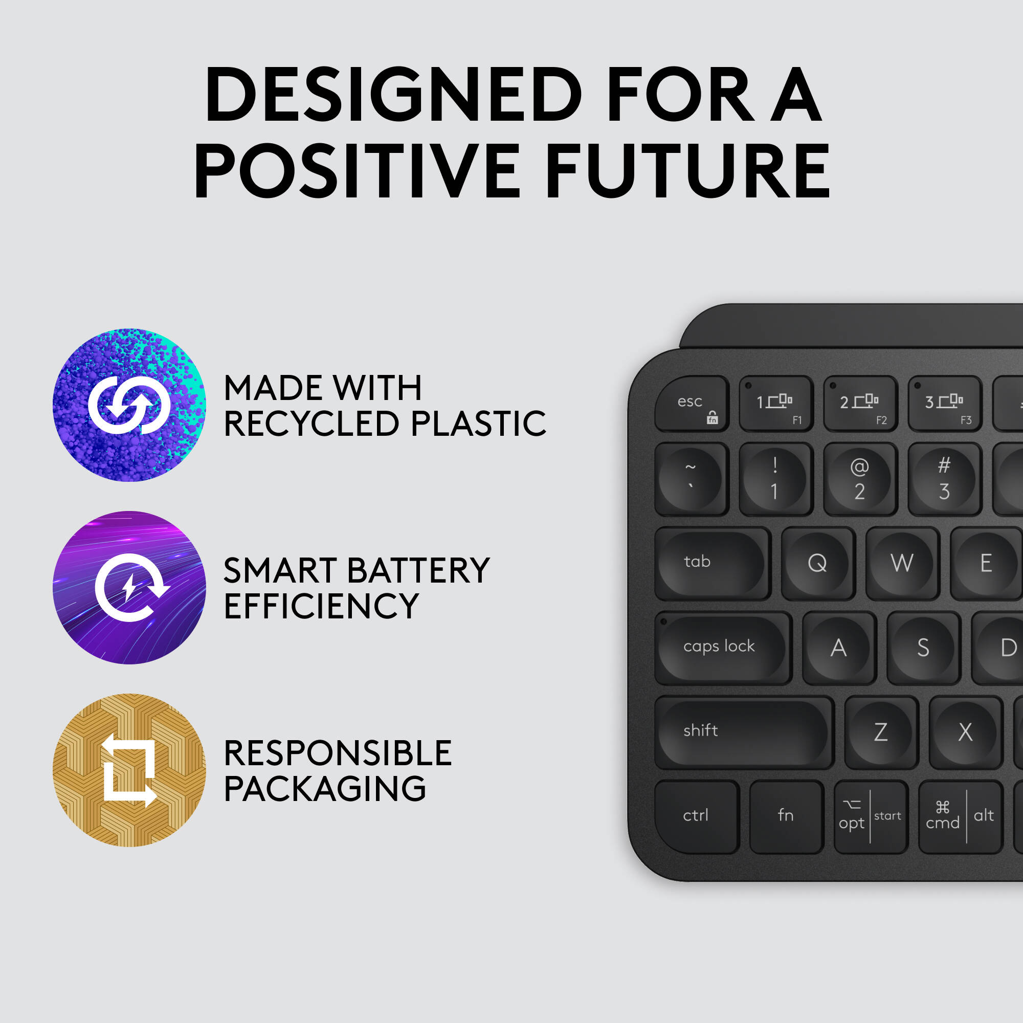 Logitech MX Keys Mini black compact wireless keyboard with backlit keys — view 5