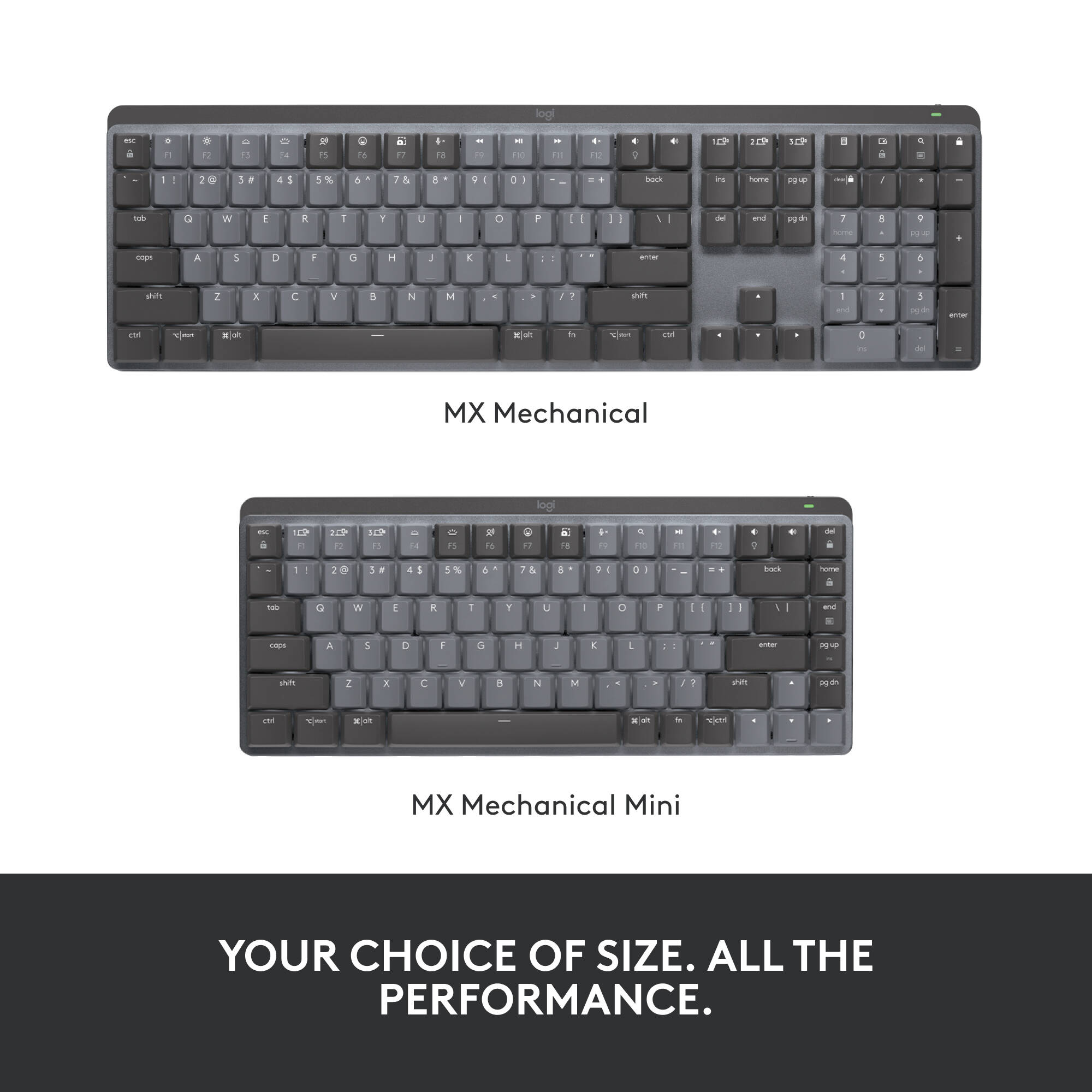 Logitech MX Mechanical Mini illuminated wireless keyboard with compact layout — view 12