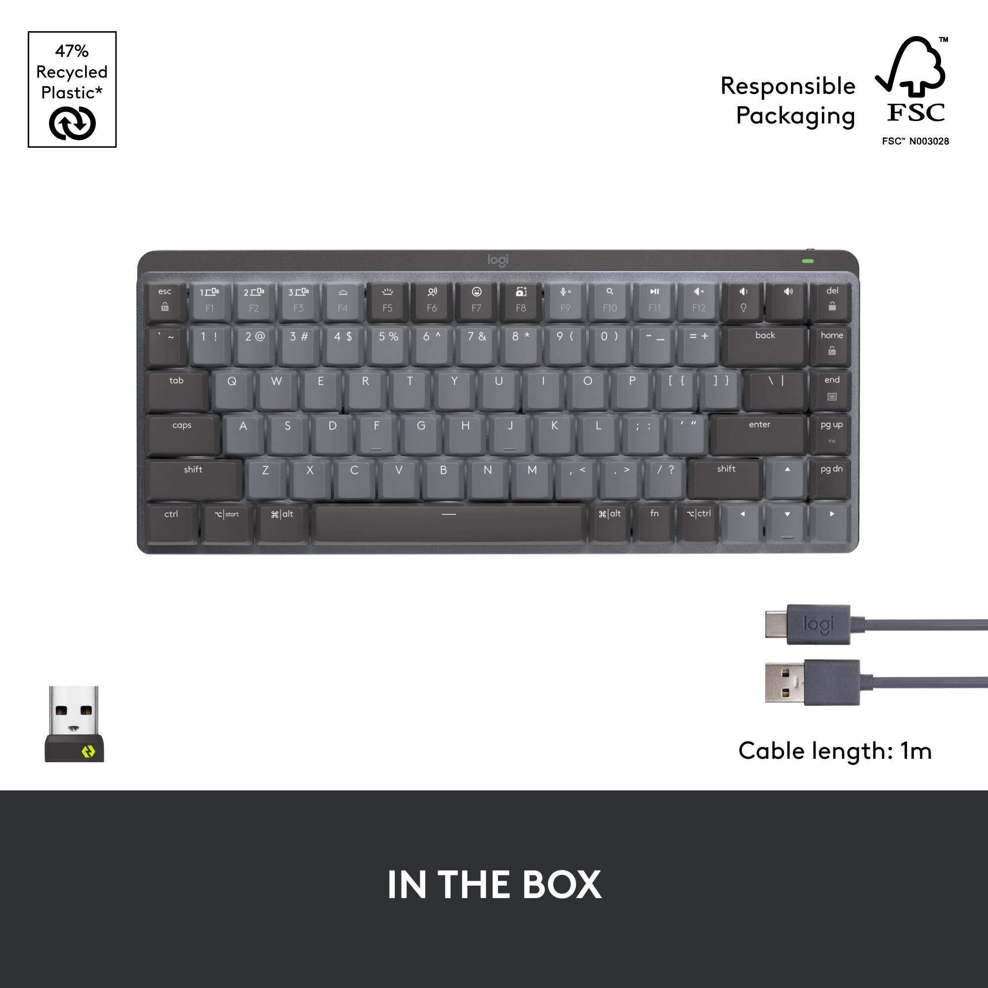 Logitech MX Mechanical Mini illuminated wireless keyboard with compact layout — view 13