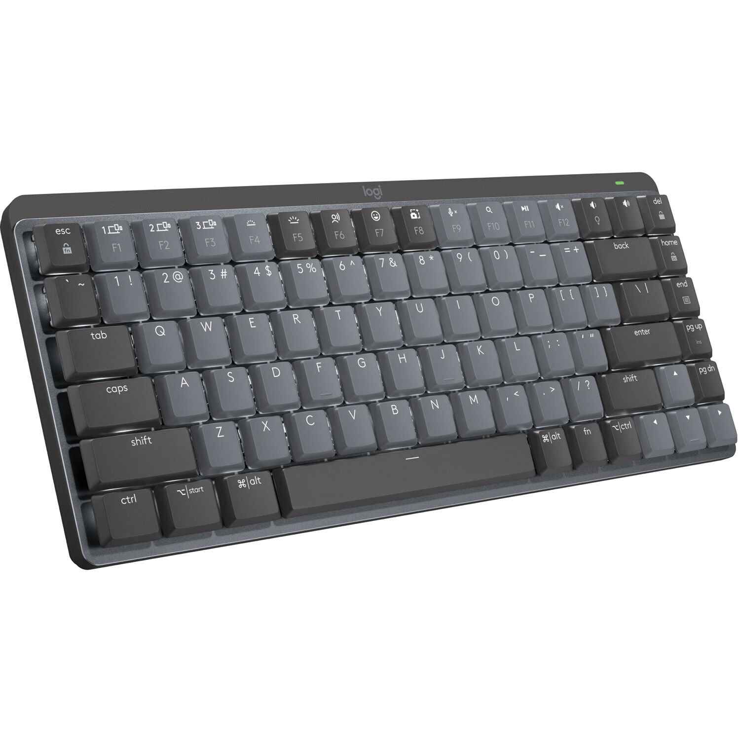 Logitech MX Mechanical Mini illuminated wireless keyboard with compact layout — view 2