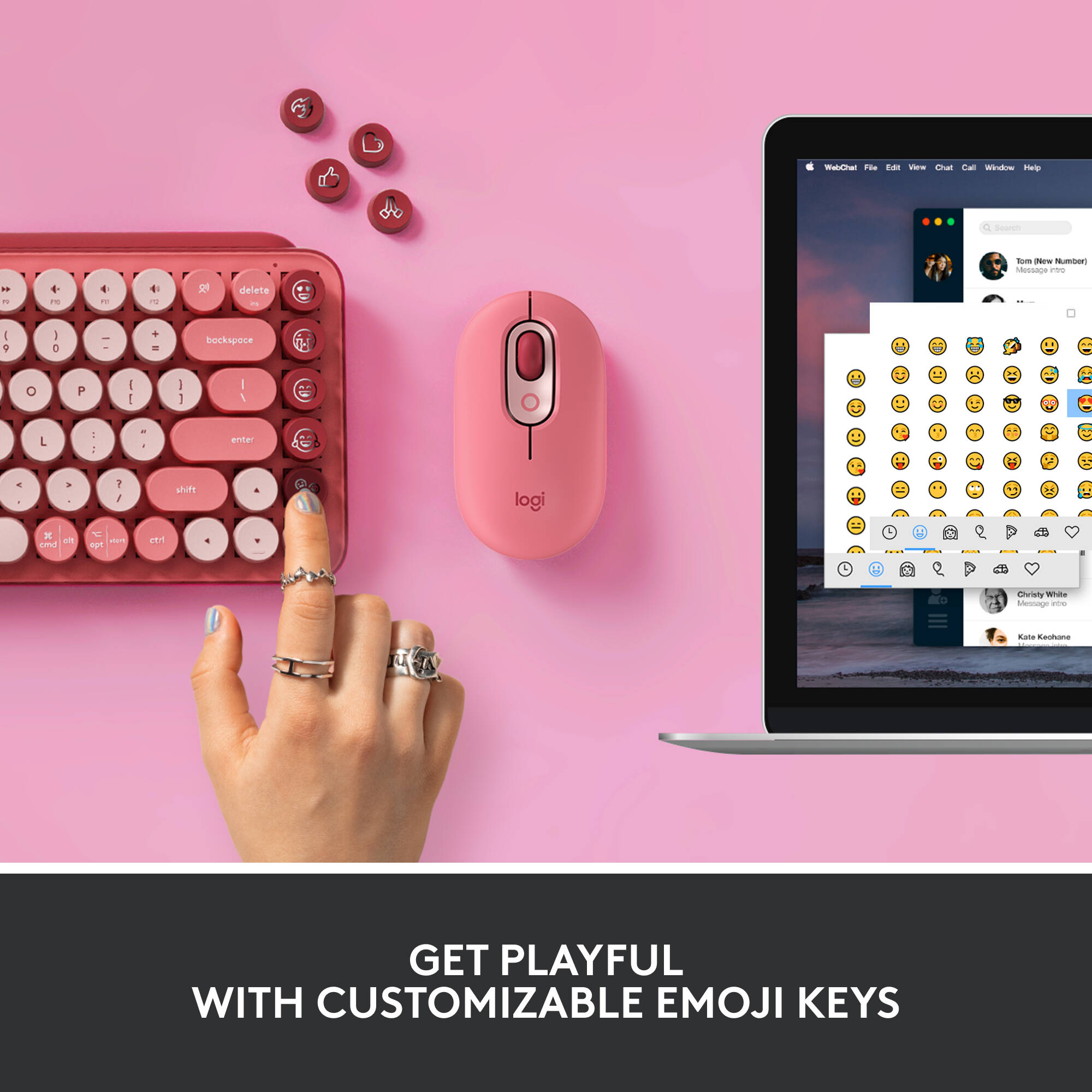 Logitech POP Keys wireless mechanical keyboard with emoji keys and compact layout — view 3
