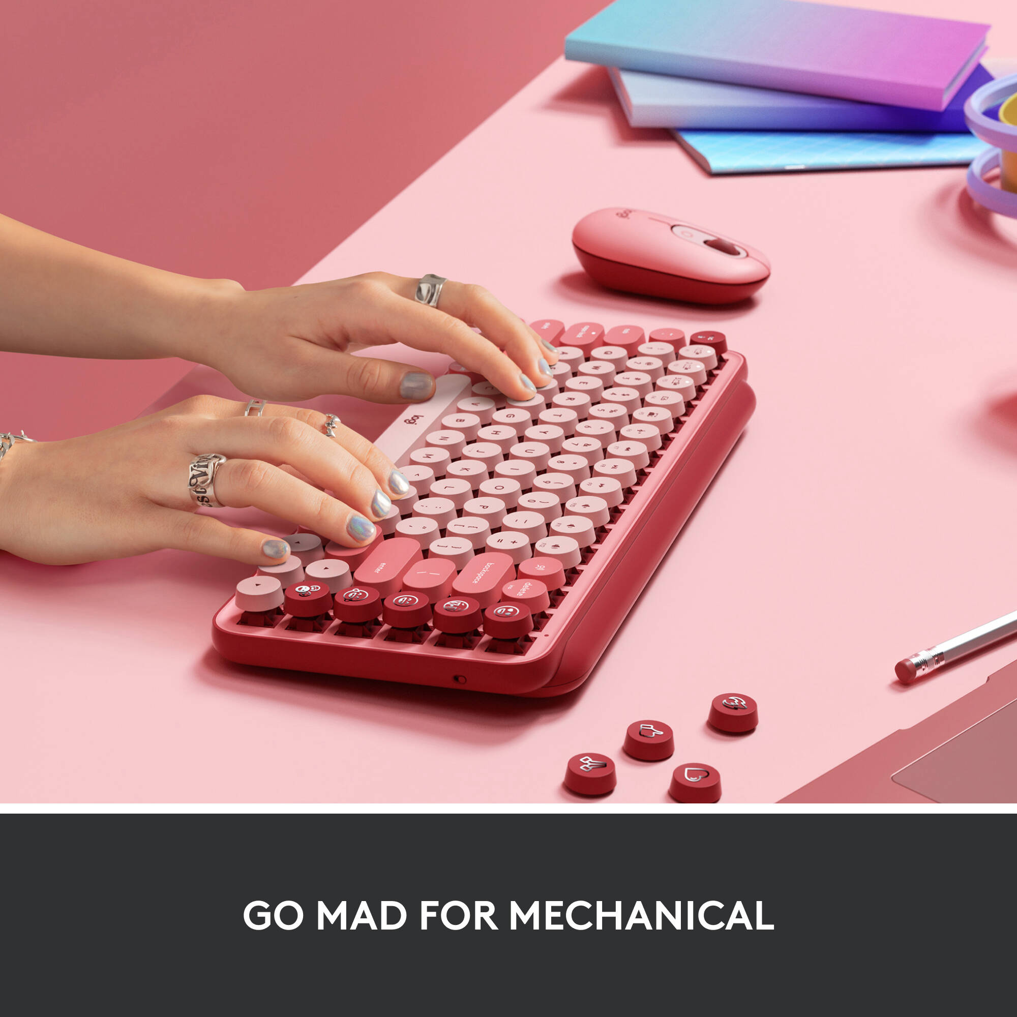 Logitech POP Keys wireless mechanical keyboard with emoji keys and compact layout — view 4