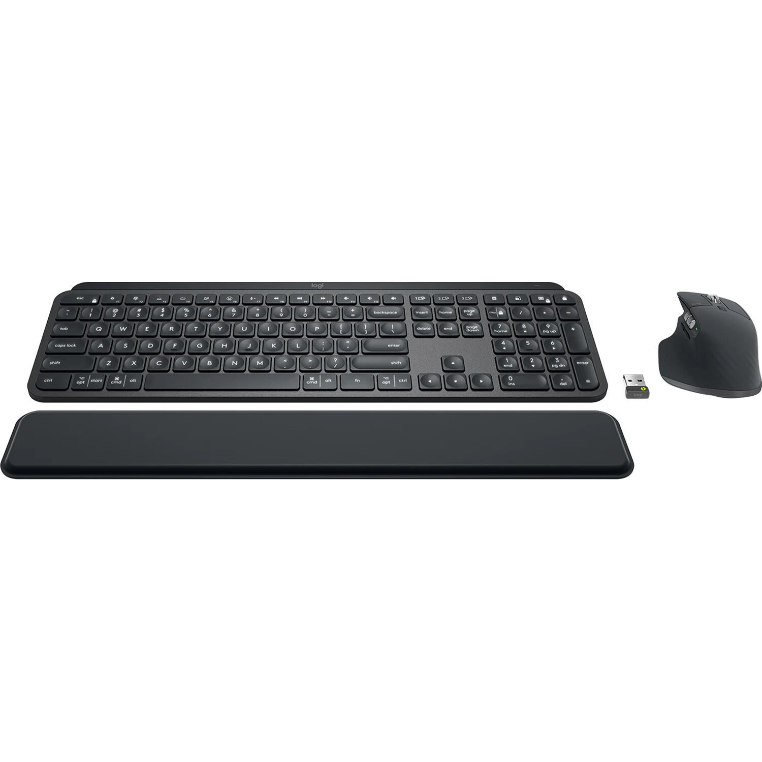 Logitech MX Keys Combo for Business Gen 2 wireless keyboard and mouse set in Graphite — view 3