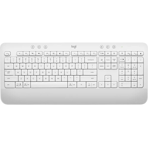 Logitech K650 Signature wireless keyboard in off-white with full-size layout and Bolt Receiver — view 10