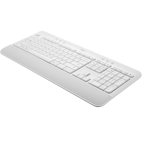 Logitech K650 Signature wireless keyboard in off-white with full-size layout and Bolt Receiver — view 11