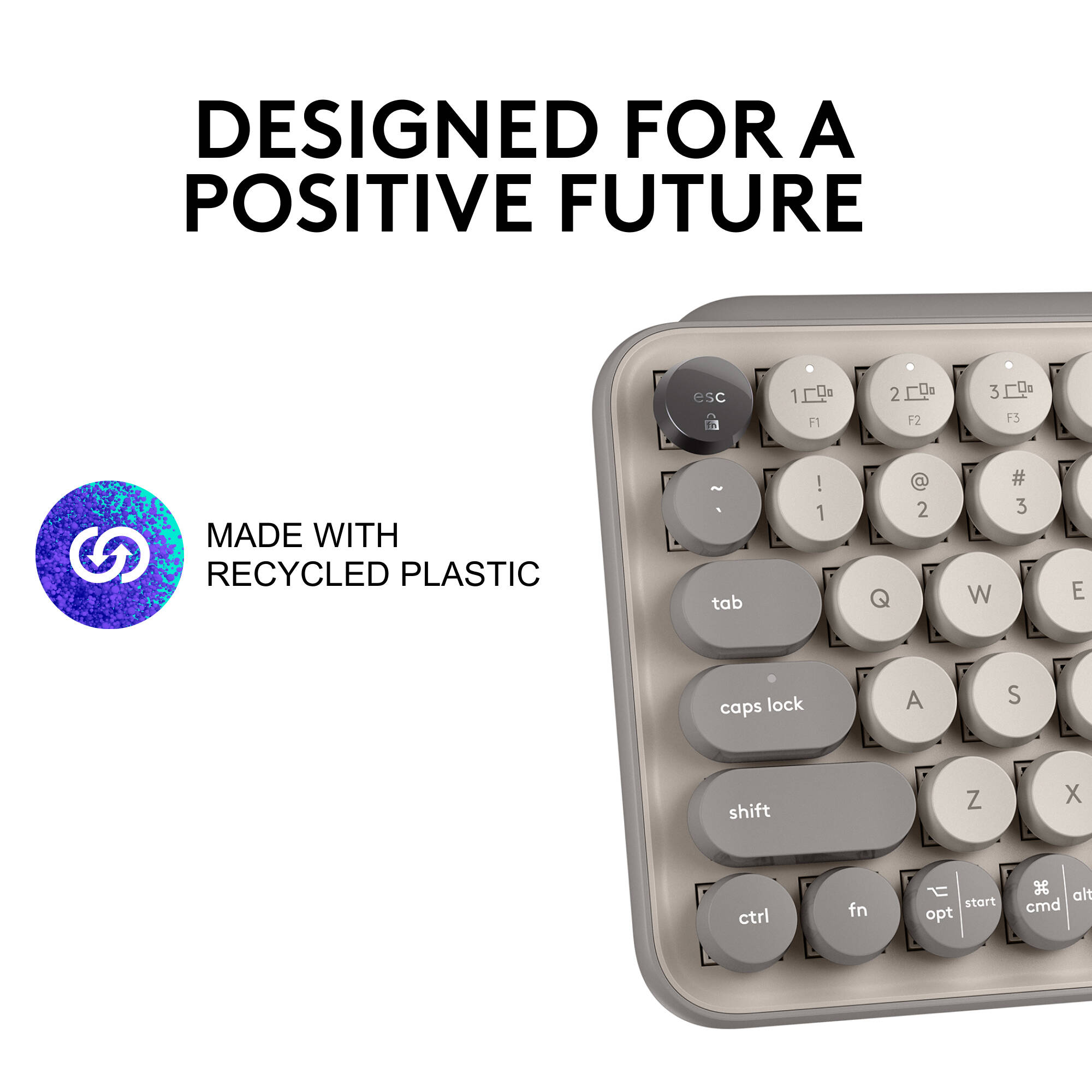 Logitech POP Keys wireless mechanical keyboard in Mist color with compact layout — view 5