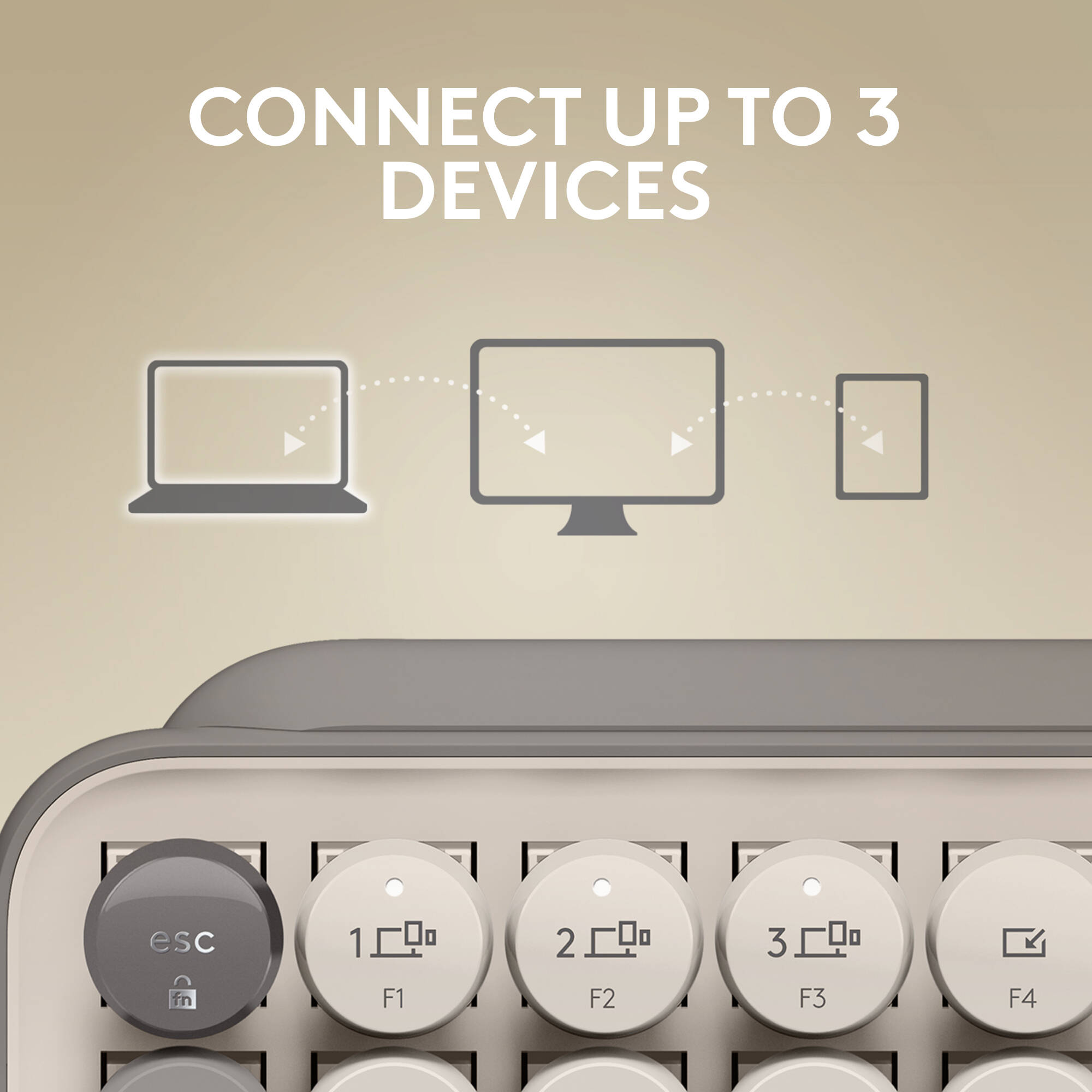 Logitech POP Keys wireless mechanical keyboard in Mist color with compact layout — view 8