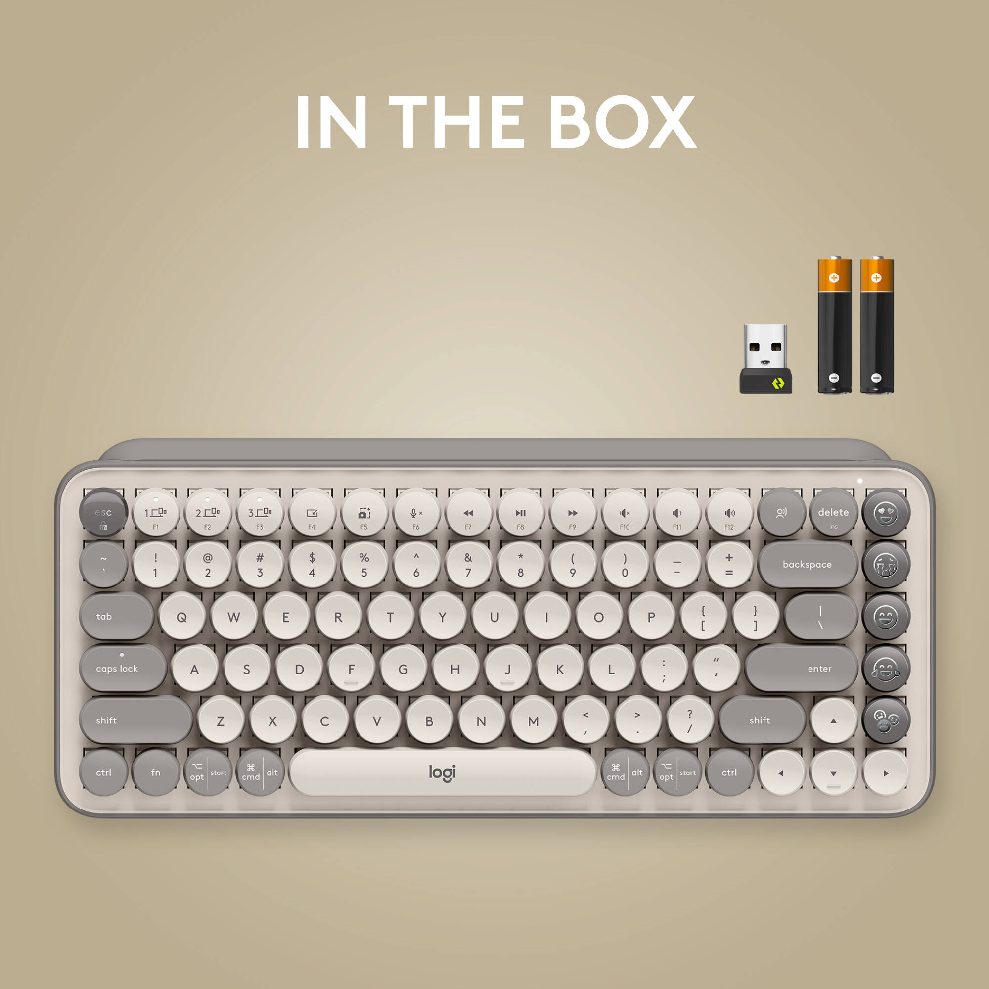 Logitech POP Keys wireless mechanical keyboard in Mist color with compact layout — view 9