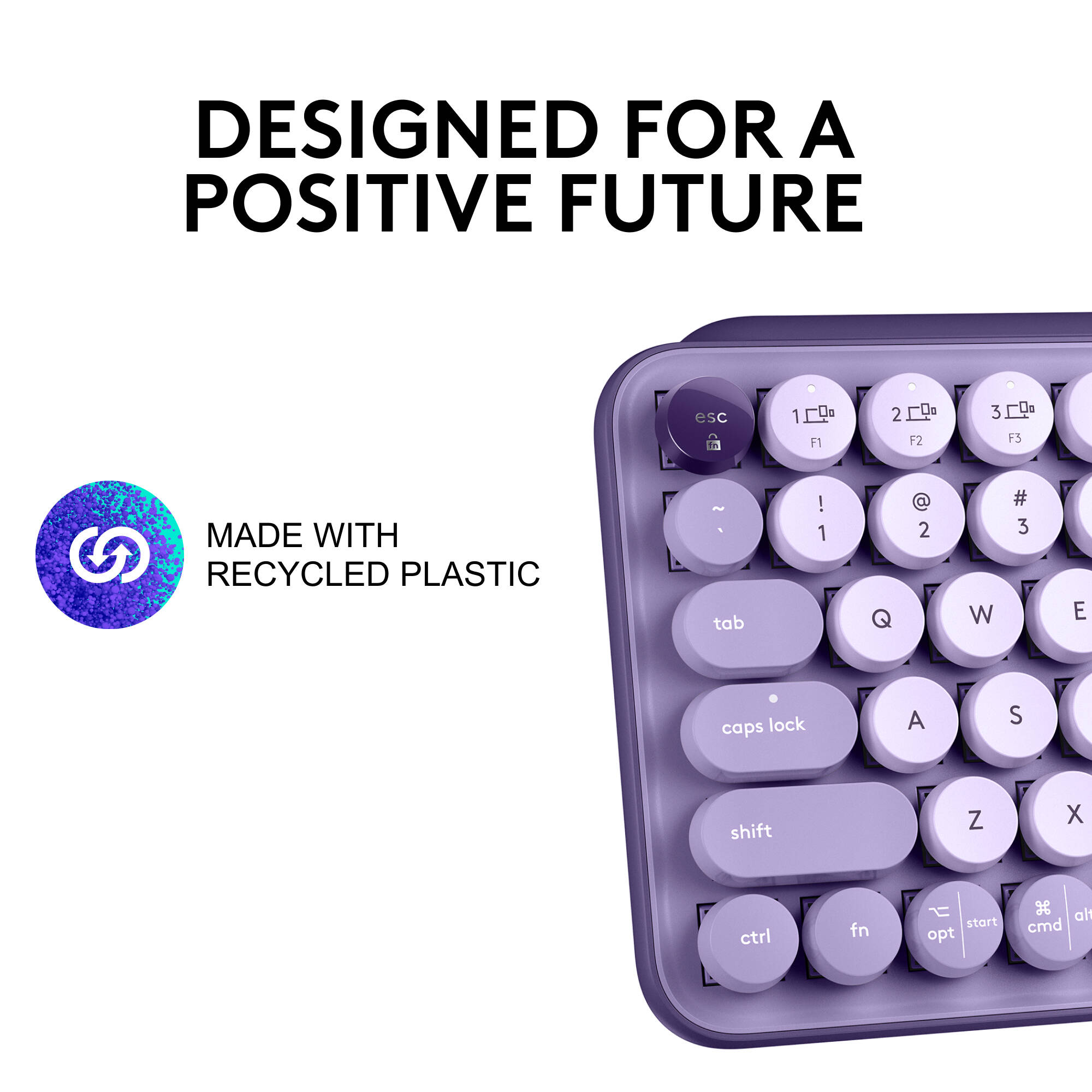 Logitech POP Keys Mechanical Wireless Keyboard in Cosmos with compact wireless design — view 5