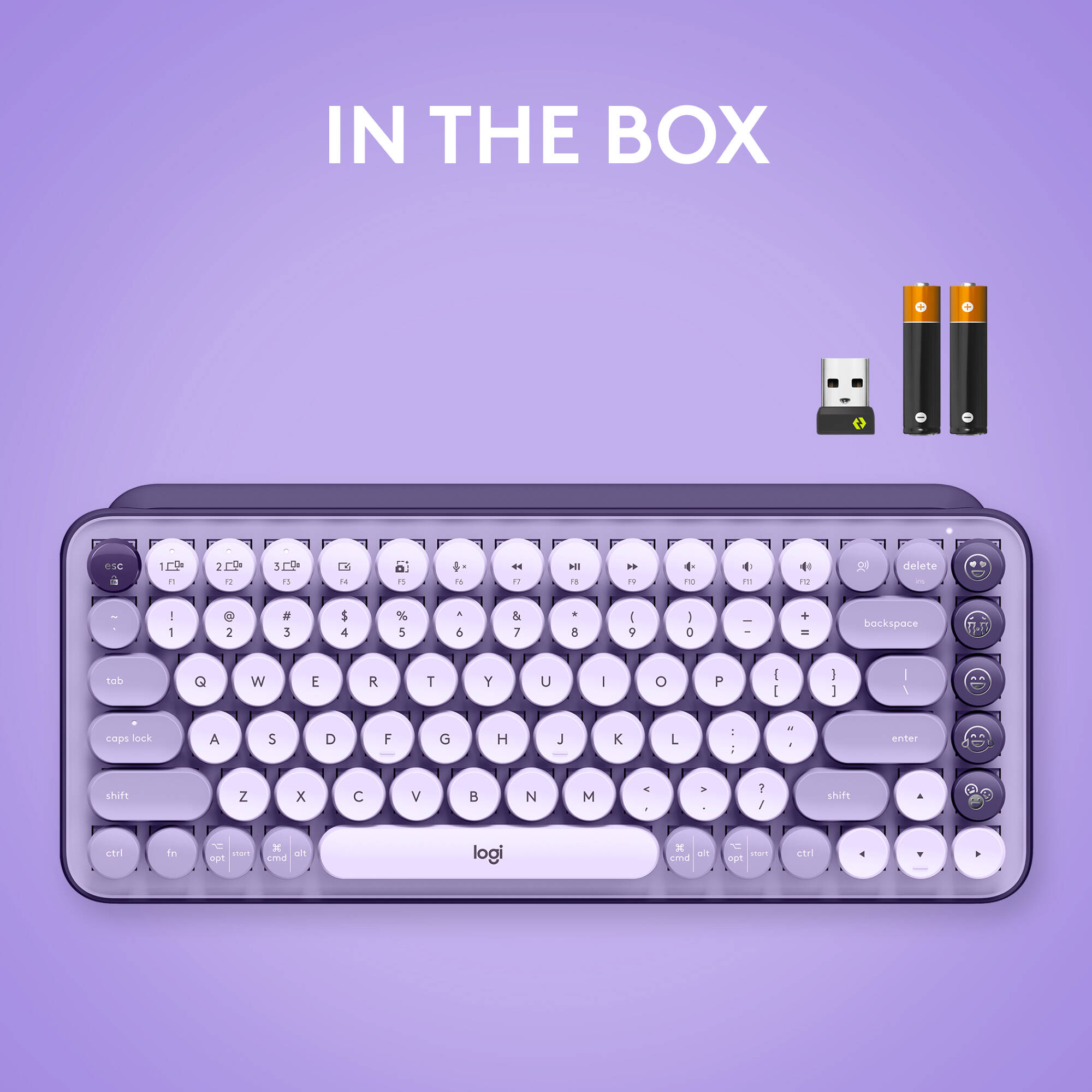 Logitech POP Keys Mechanical Wireless Keyboard in Cosmos with compact wireless design — view 9