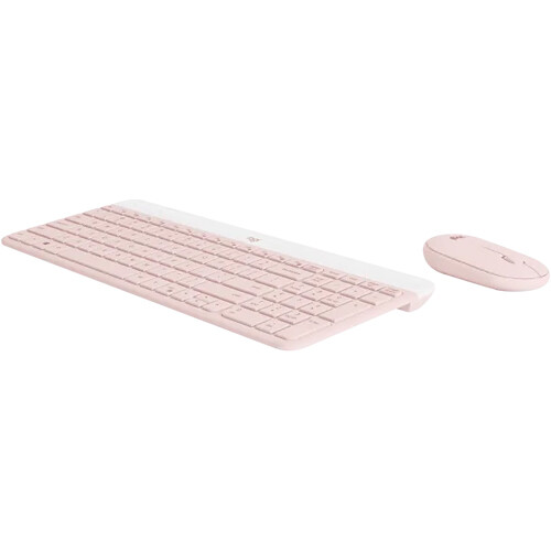 Logitech MK470 slim wireless keyboard and mouse combo in rose finish — view 3
