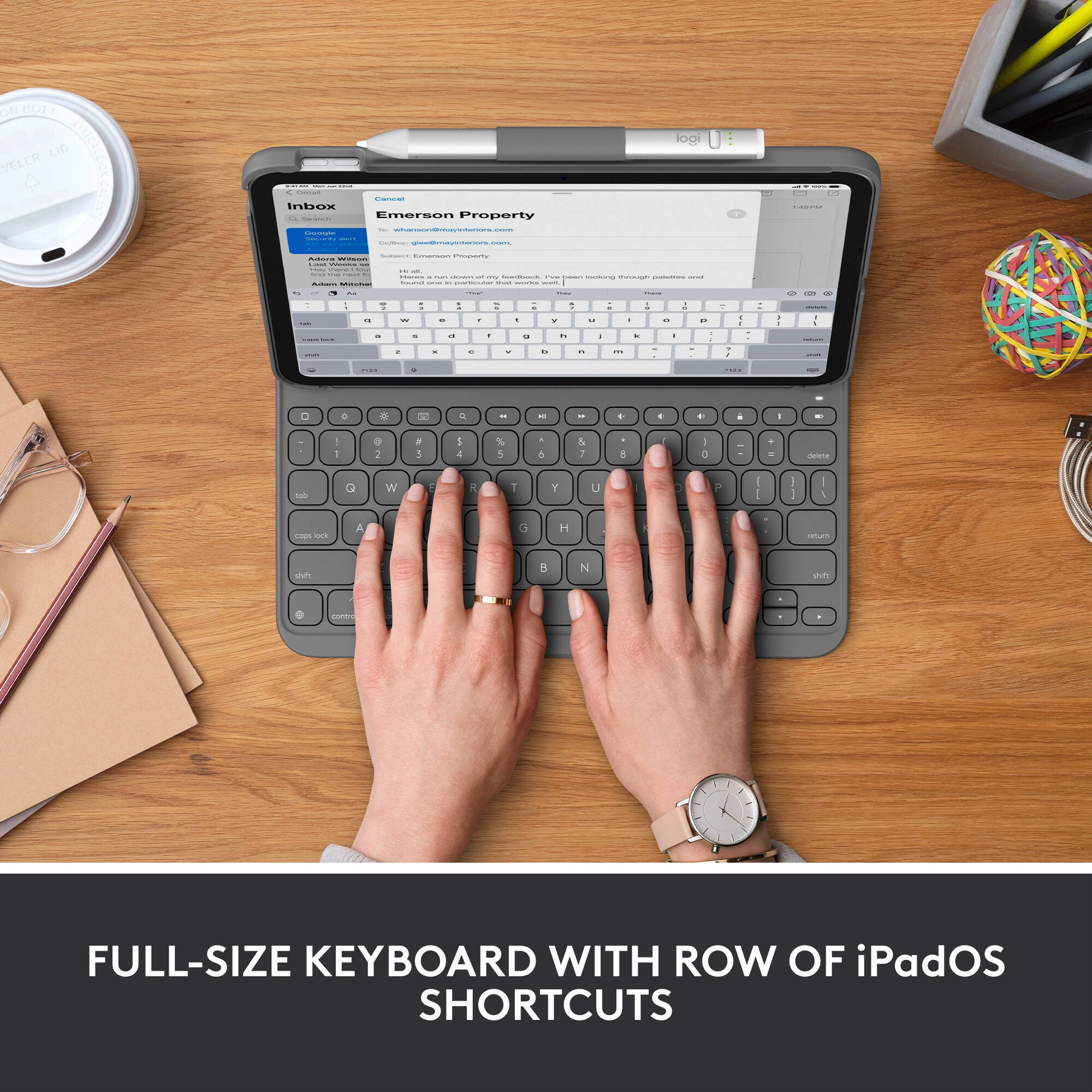 Logitech Slim Folio for iPad 10.9-inch 10th generation in Oxford Grey — view 5