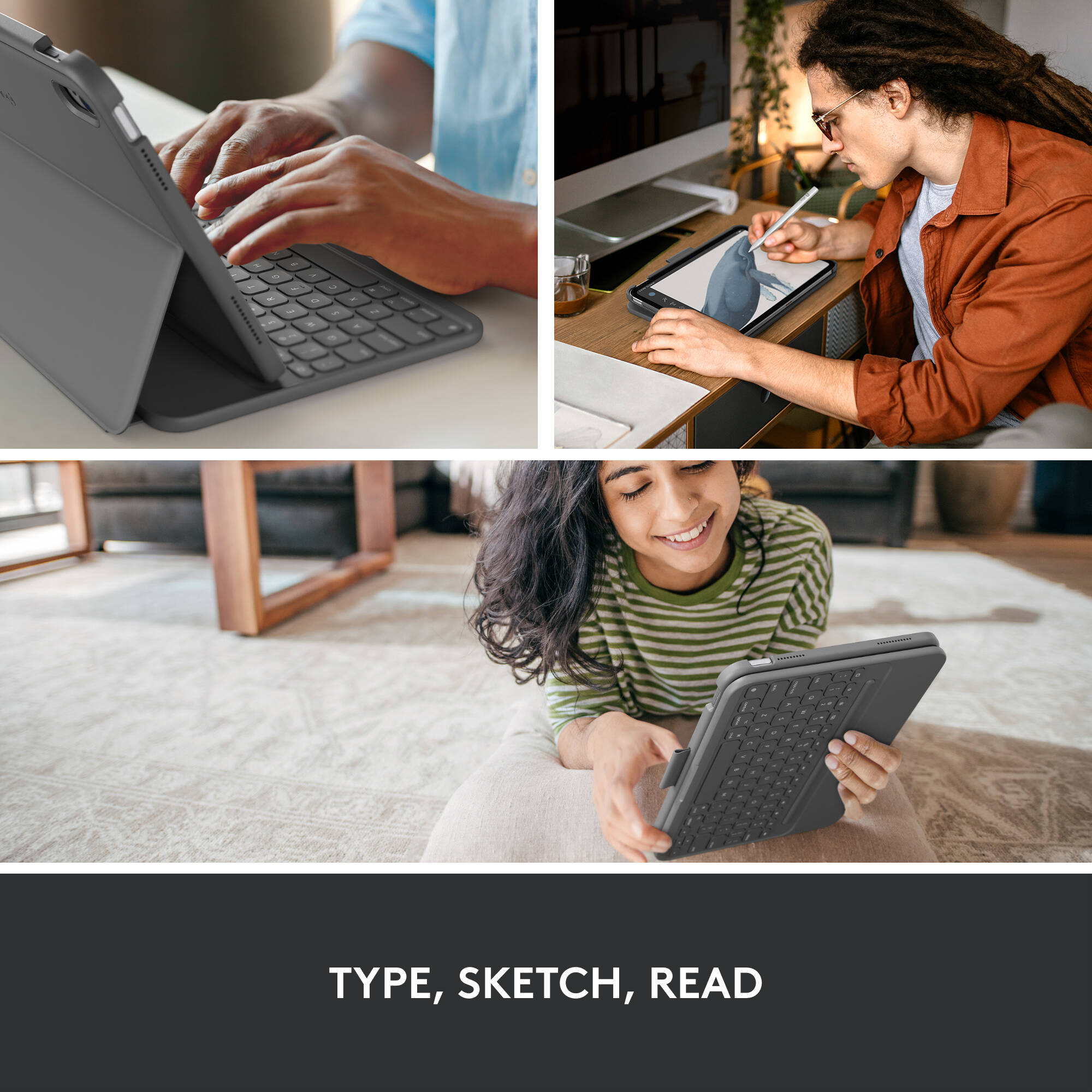 Logitech Slim Folio for iPad 10.9-inch 10th generation in Oxford Grey — view 7