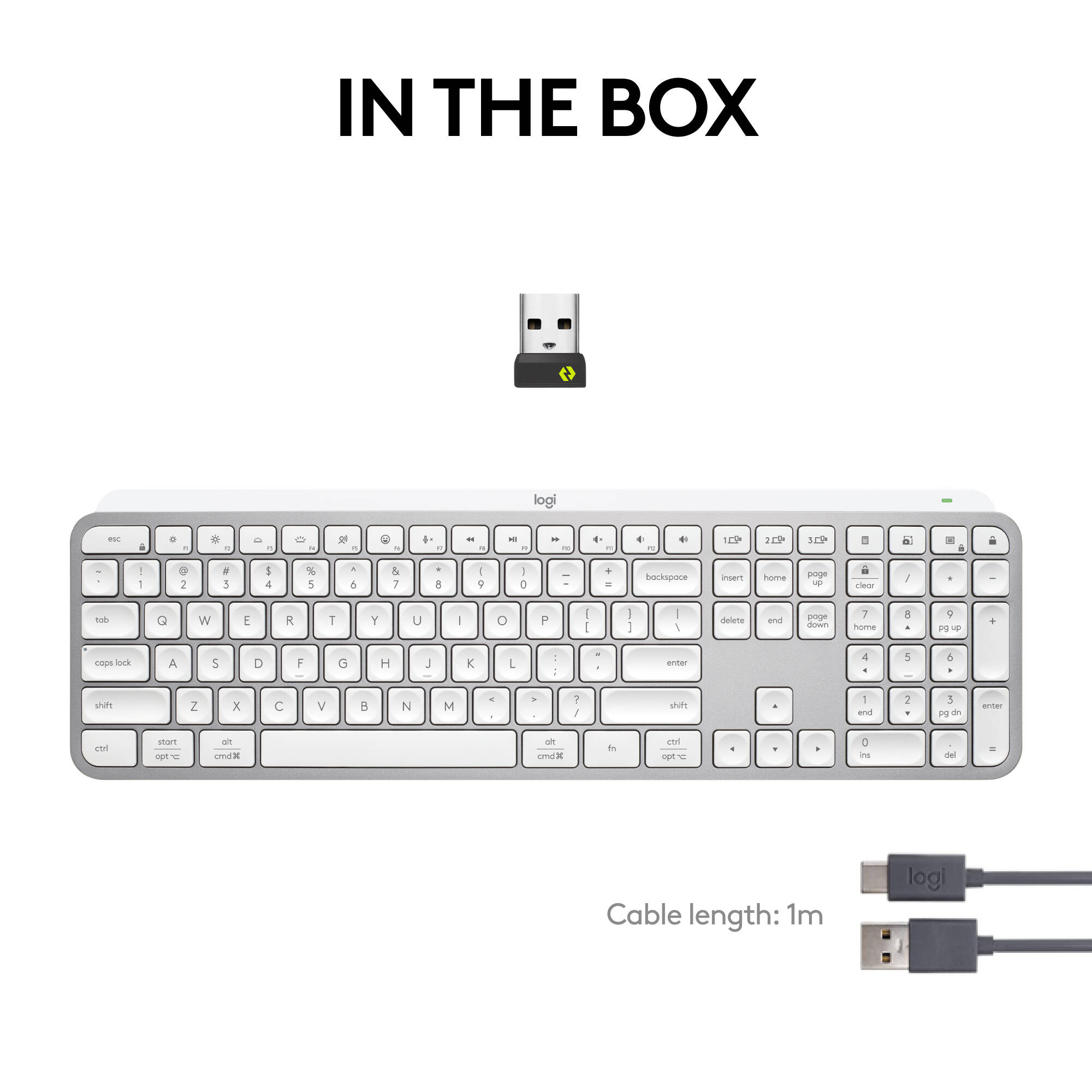 Logitech MX Keys S Pale Grey wireless keyboard with backlit keys and slim profile — view 9