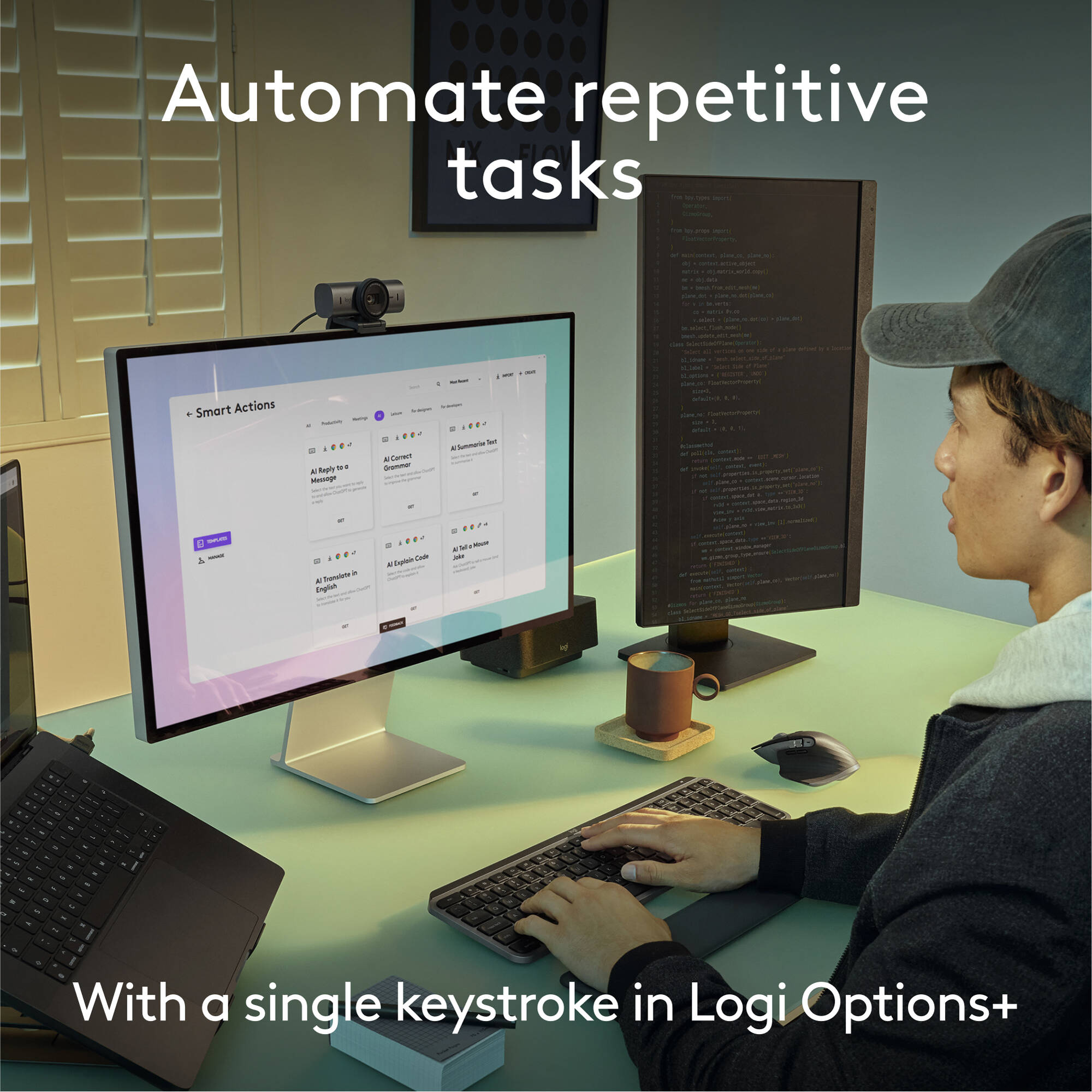 Logitech MX Keys S for Mac Pale Grey wireless low-profile keyboard — view 4