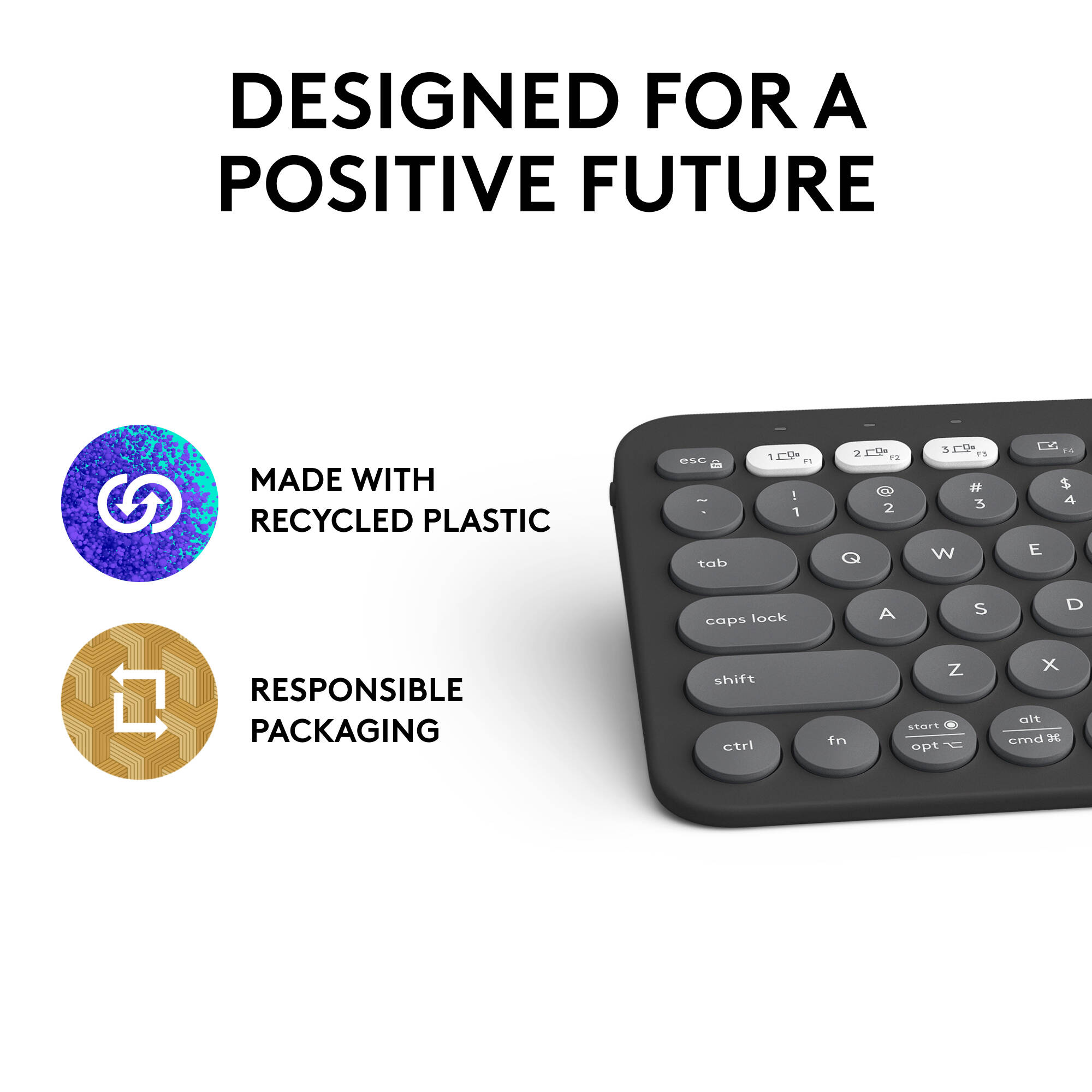 Logitech K380s Pebble Keys 2 wireless compact keyboard in Tonal Graphite — view 11