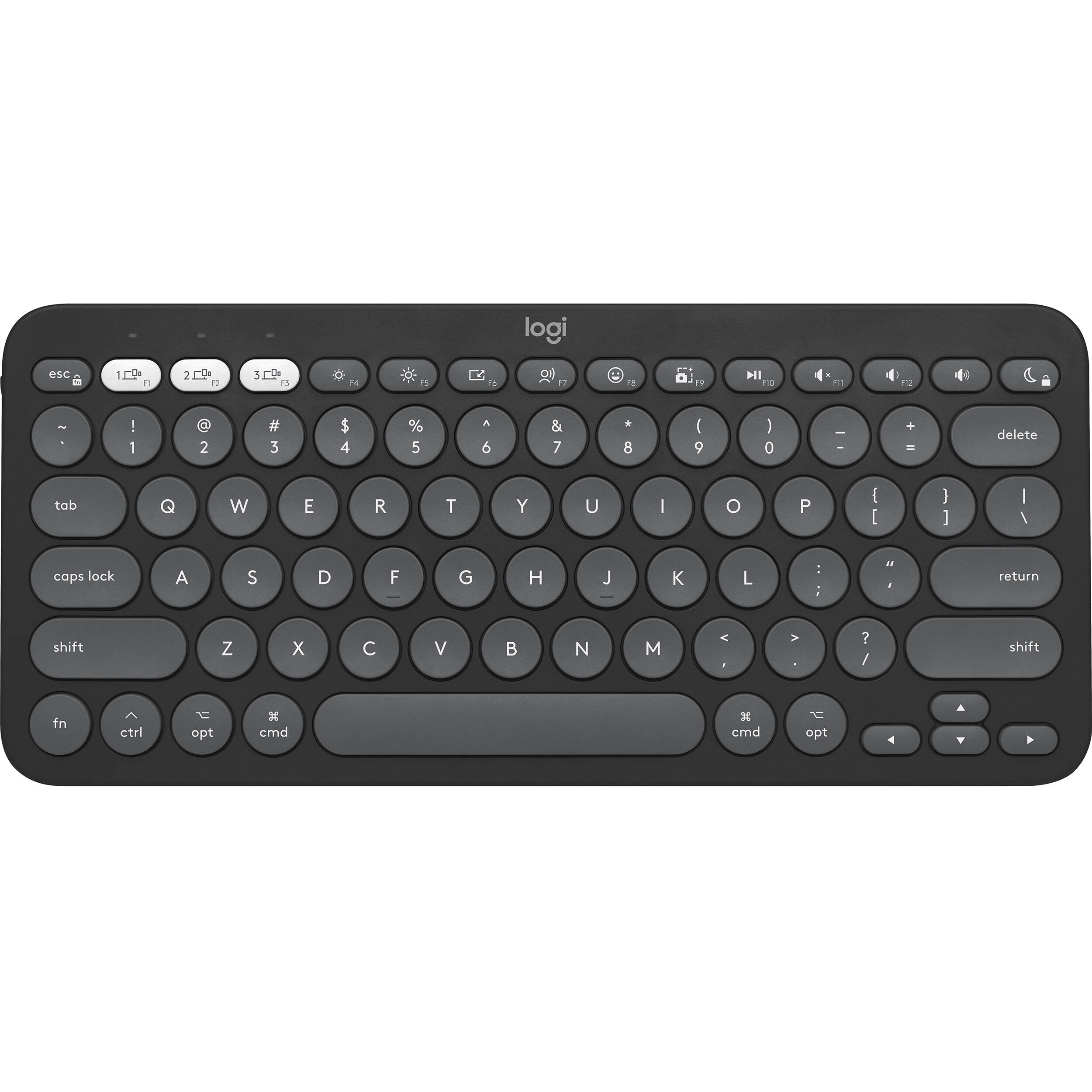 Logitech K380s Pebble Keys 2 wireless compact keyboard in Tonal Graphite — view 12