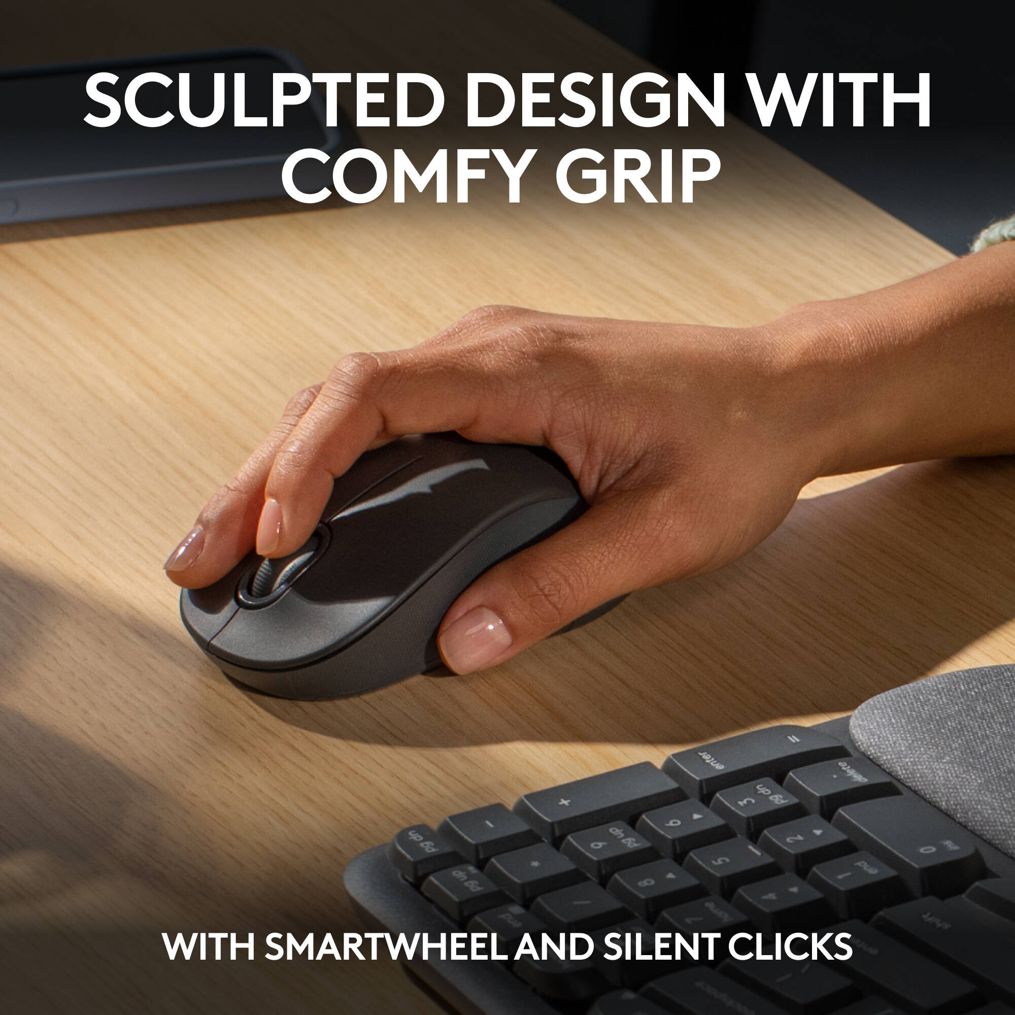 Logitech MK670 Wireless Wave Keys Combo in Graphite with wireless keyboard and mouse — view 5
